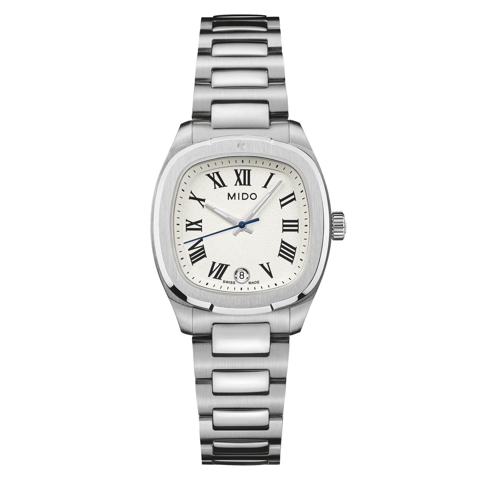 Mido Multifort TV 28 Quartz Elfenbein römische Ziffern Damenuhr M049.110.11.263.00