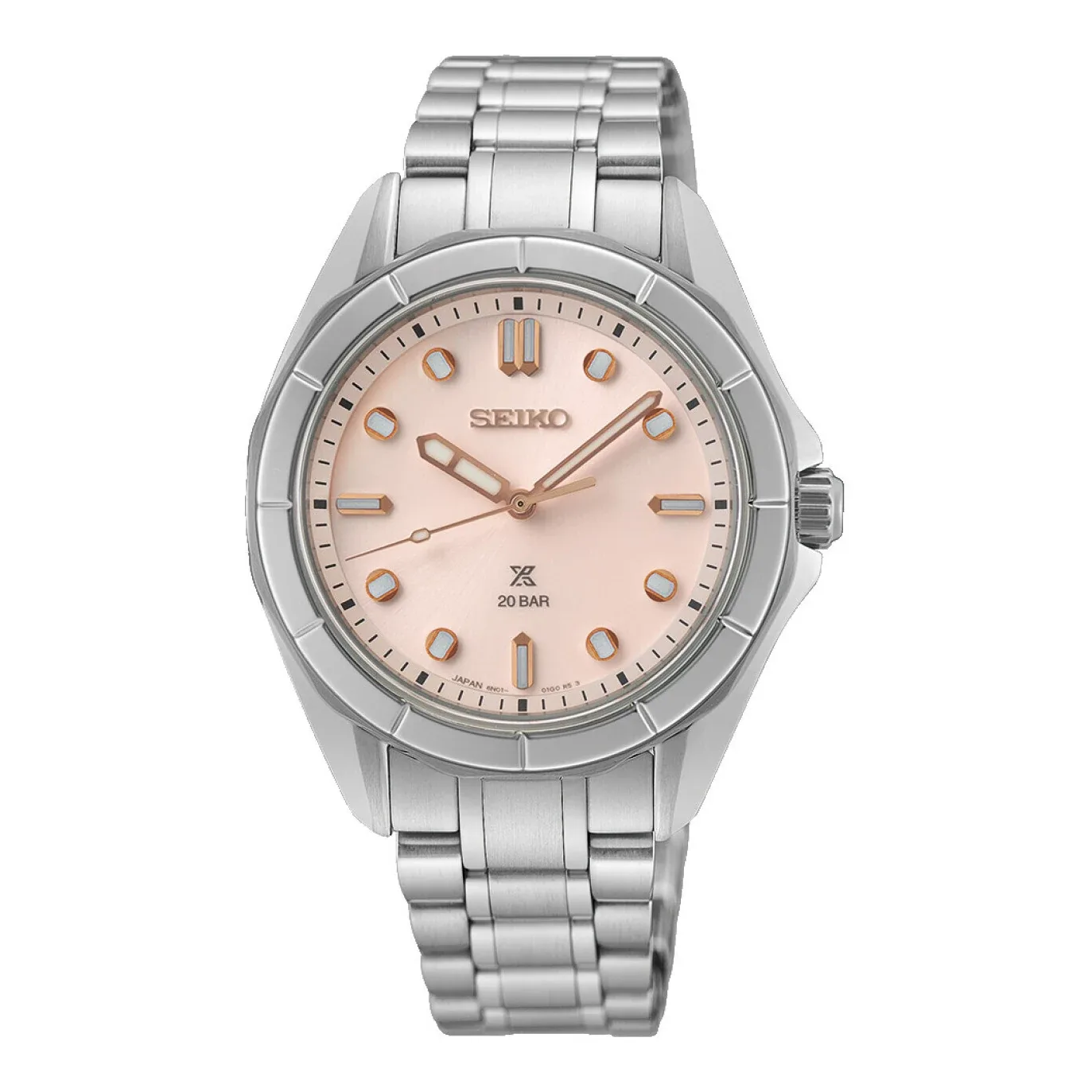 Seiko Prospex SEA Diver Quarz 34 mm Edelstahl Orange Damenuhr SUR597J1