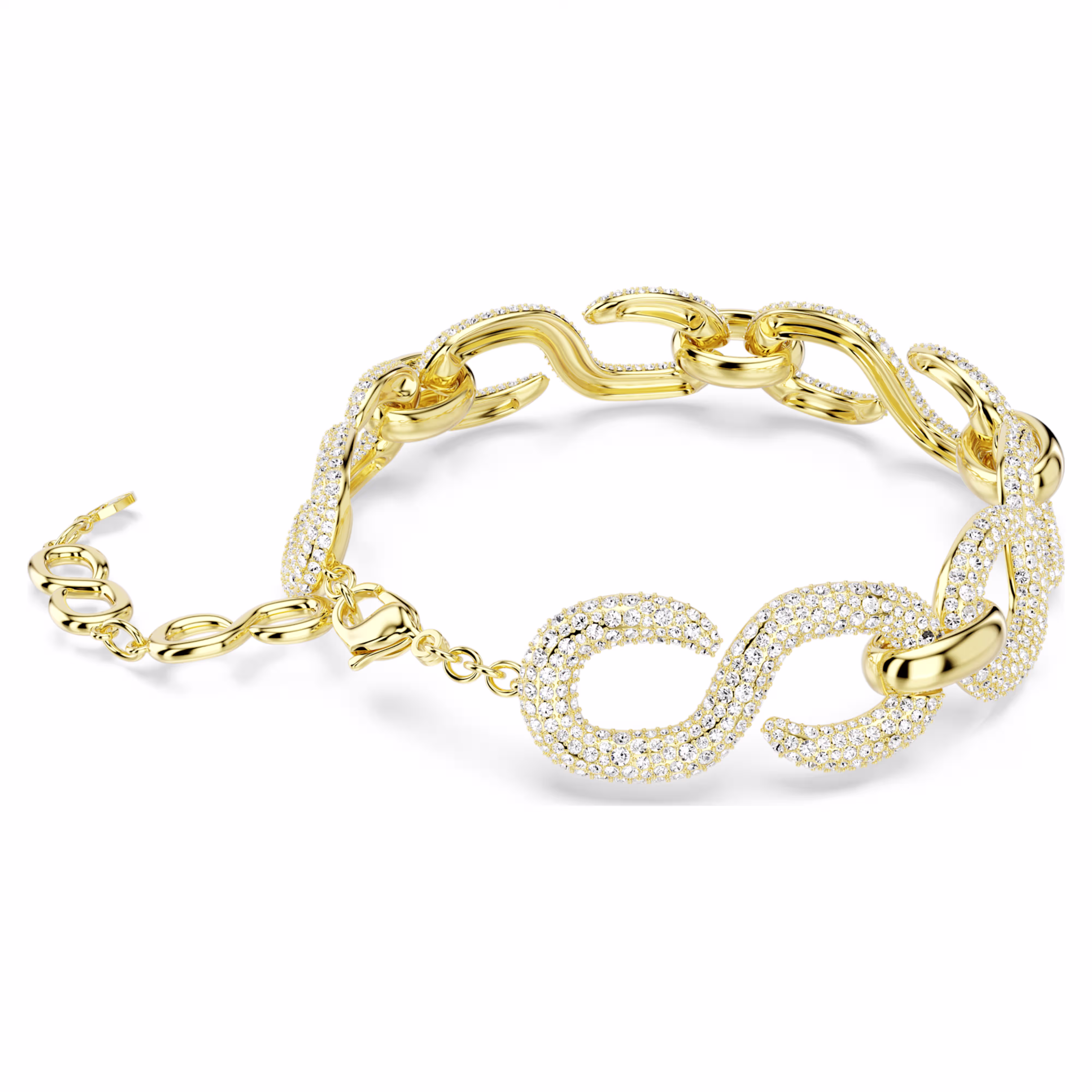 Swarovski  Dextera Halsband Rundschliff, Weiß, 18k Goldbeschichtet