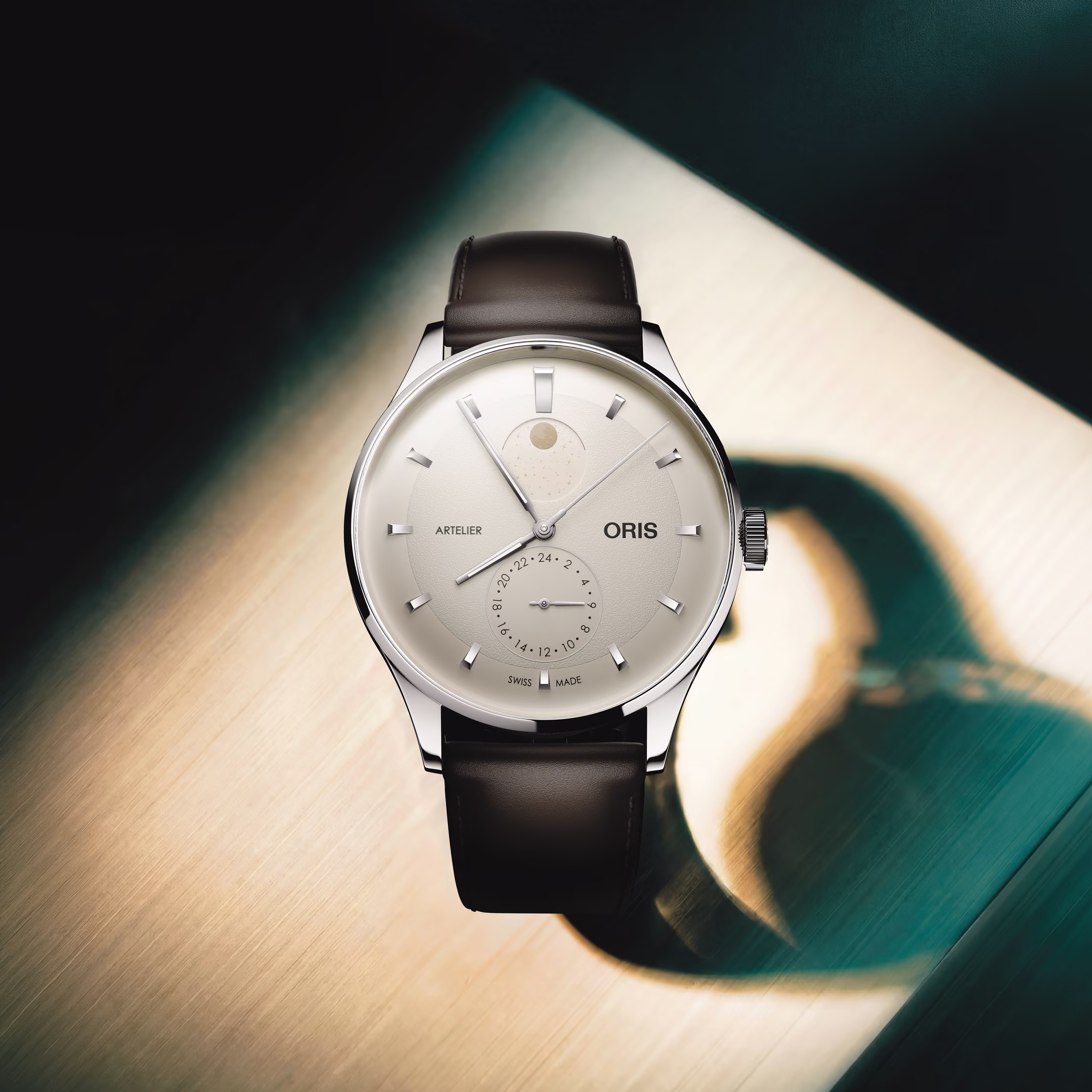 Oris Artelier Complication 39.50 mm Lederband Weiß Herrenuhr 01 782 7811 4051-07 6 20 17FC