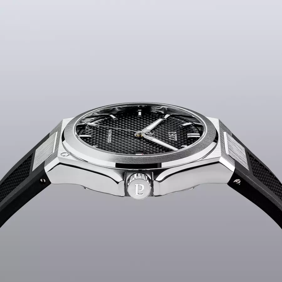1977 ARSENE Automatique, 41 MM, Cadran Noir, Bracelet Caoutchouc FKM Noir Herrenuhr 1977P02133