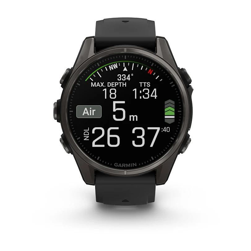 Garmin fēnix® 8 43 mm AMOLED Sapphire Schwarz/Carbongrau Titan 010-02903-21