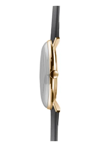 Junghans max bill Quarz sandgoldfarben Lederband Herrenuhr 41/7857.02