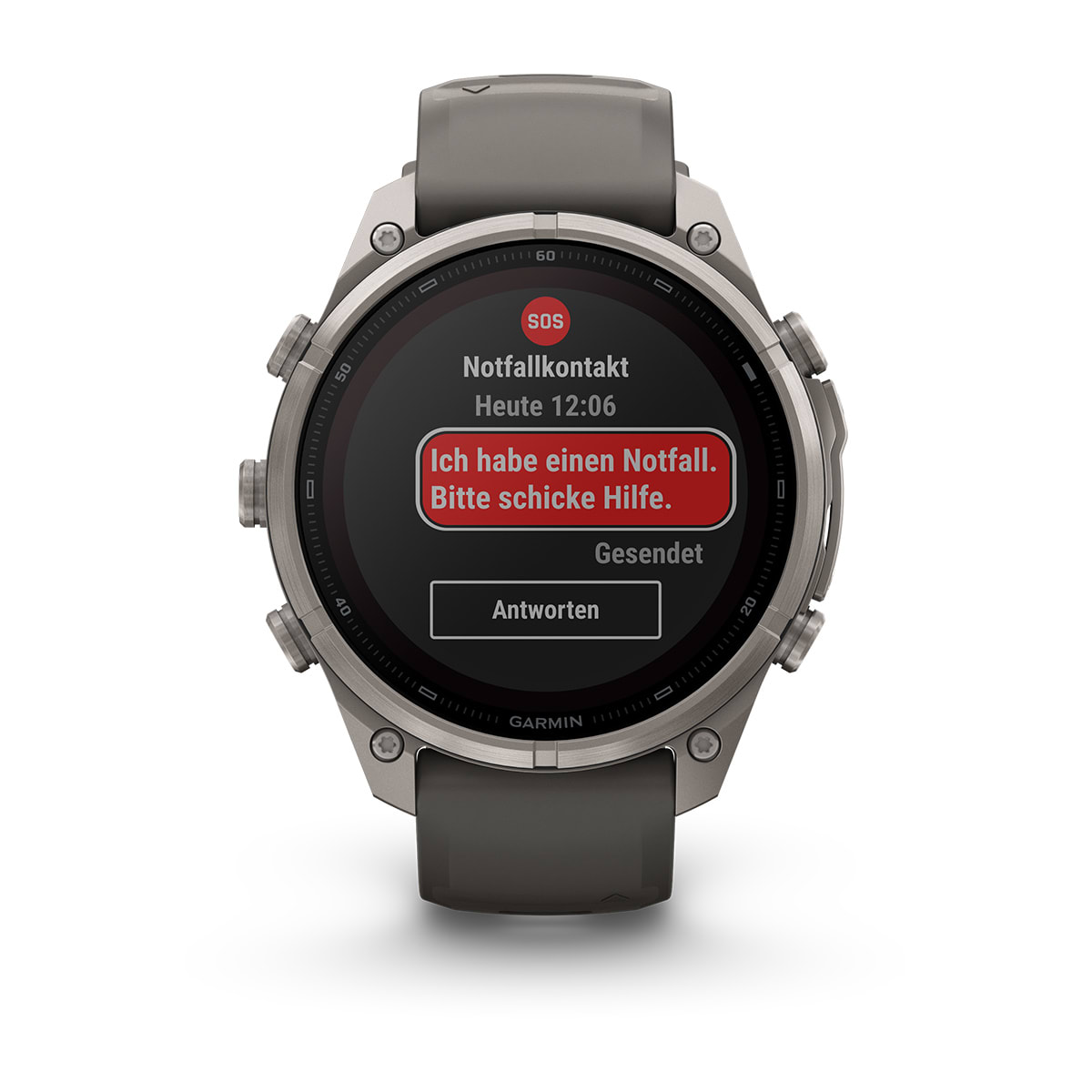 Garmin fēnix® 9 Pro inReach® Solar - 47 mm MIP Sapphire Titan mit Silikon-Armband Kieselgrau/Silbergrau 010-04338-01