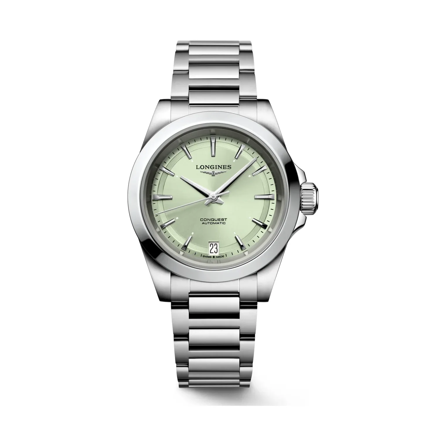 Longines Conquest Grün Edelstahlband 34 mm Damenuhr L3.430.4.02.6