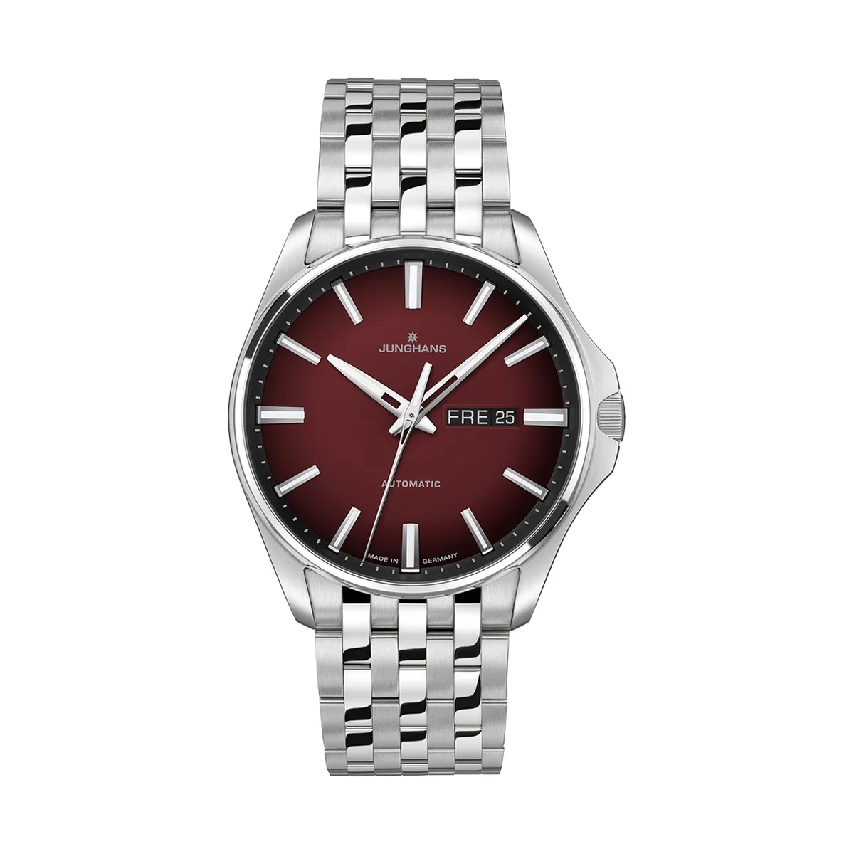 Junghans Meister S Automatic, 44mm, dunkelrotes Zifferblatt mit Effektlackierung Herrenuhr 27/4616.44