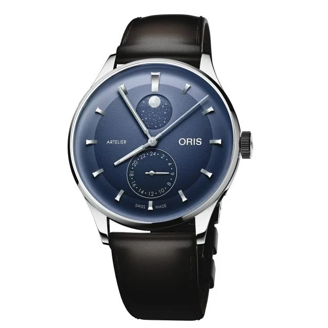 Oris Artelier Complication, 39.50 mm, Lederband, Blau Herrenuhr 01 782 7811 4055-07 6 20 17FC