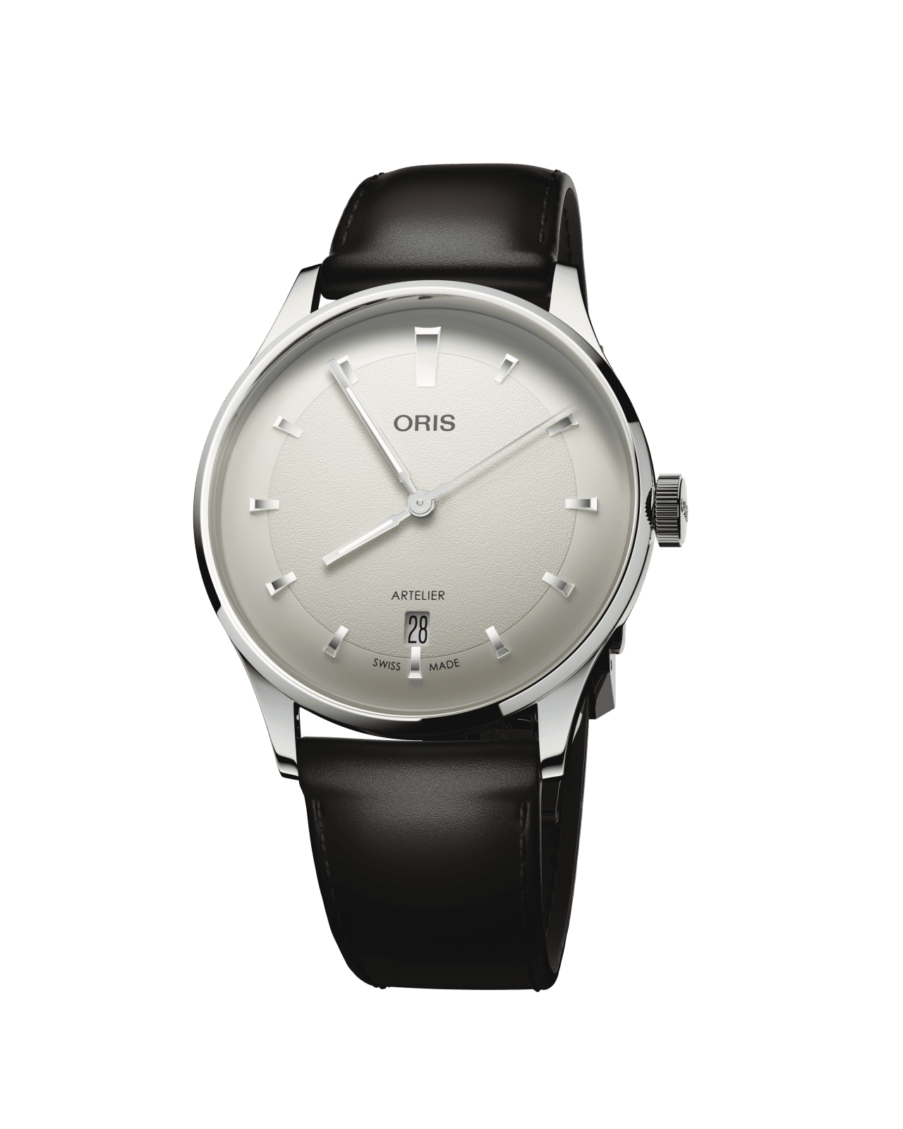 Oris Artelier Date 38mm Automatik Lederband Weiß Herrenuhr 01 733 7810 4051-07 6 20 17FC