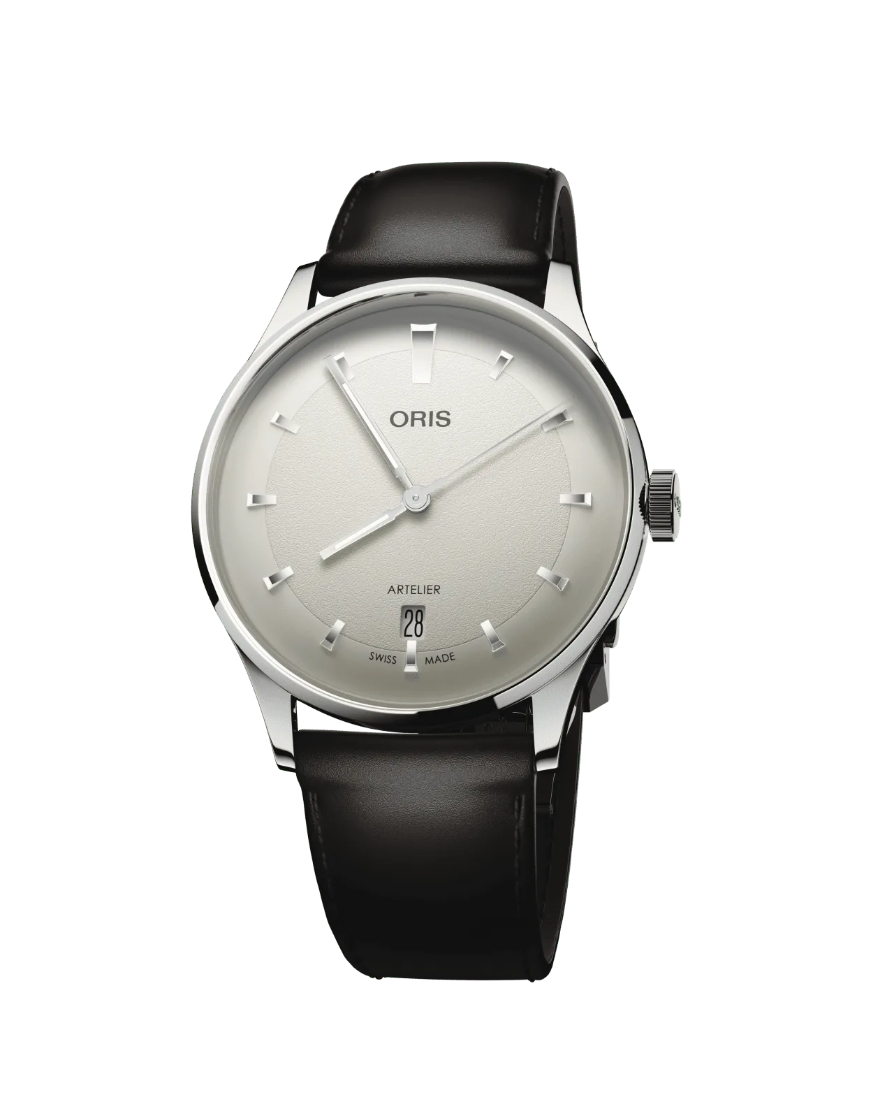 Oris Artelier Date 38mm Automatik Lederband Weiß Herrenuhr 01 733 7810 4051-07 6 20 17FC