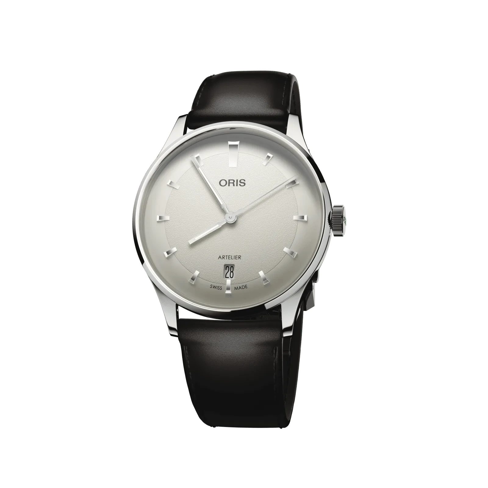 Oris Artelier Date 38mm Automatik Lederband Weiß Herrenuhr 01 733 7810 4051-07 6 20 17FC