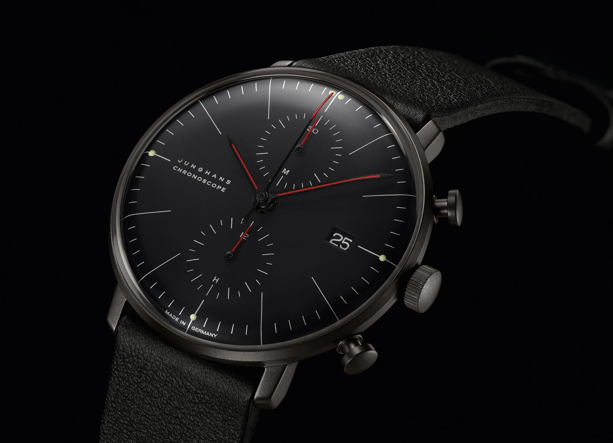 Junghans Max Bill Chronoscope Bauhaus Herrenuhr 27/4409.02