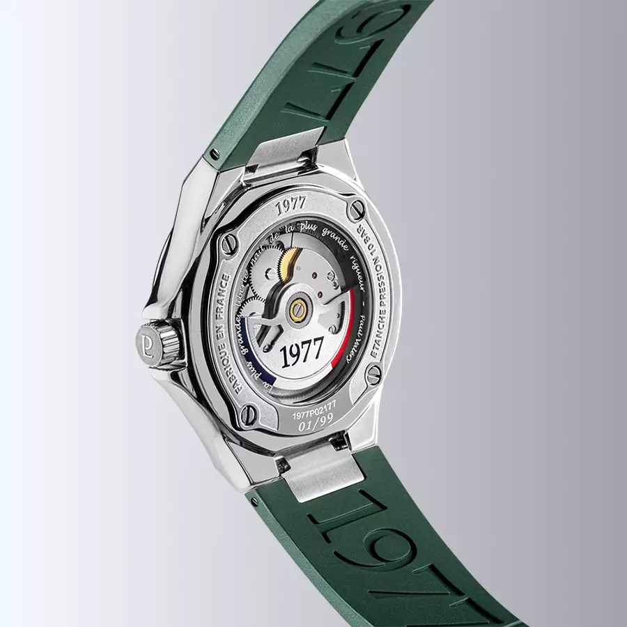 1977 ARSENE Automatique, 41 MM, Cadran Vert, Bracelet Caoutchouc FKM Vert Herrenuhr 1977P02177
