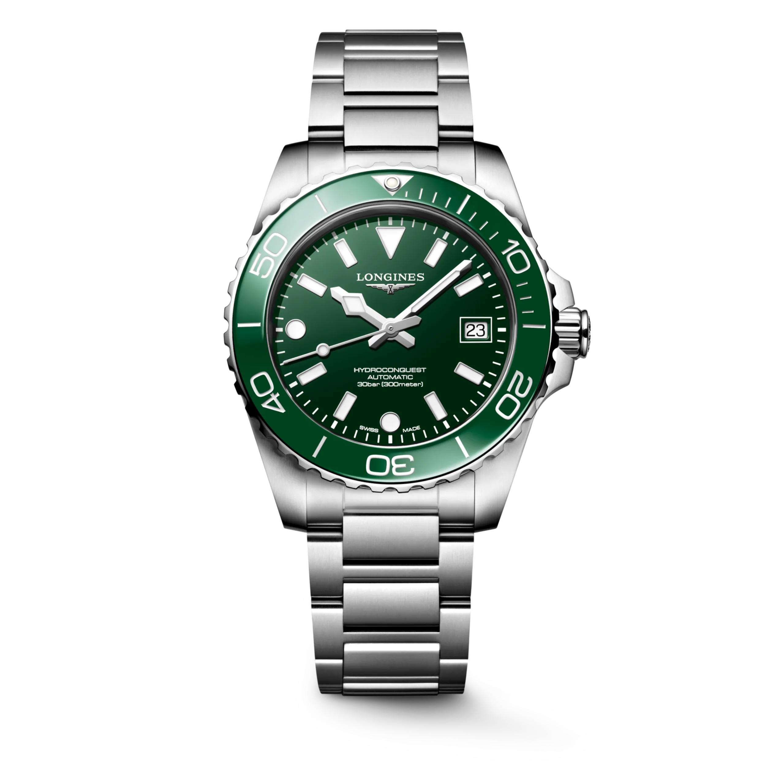 Longines Hydroconquest grün Automatik 39mm Herrenuhr L3.779.4.06.6