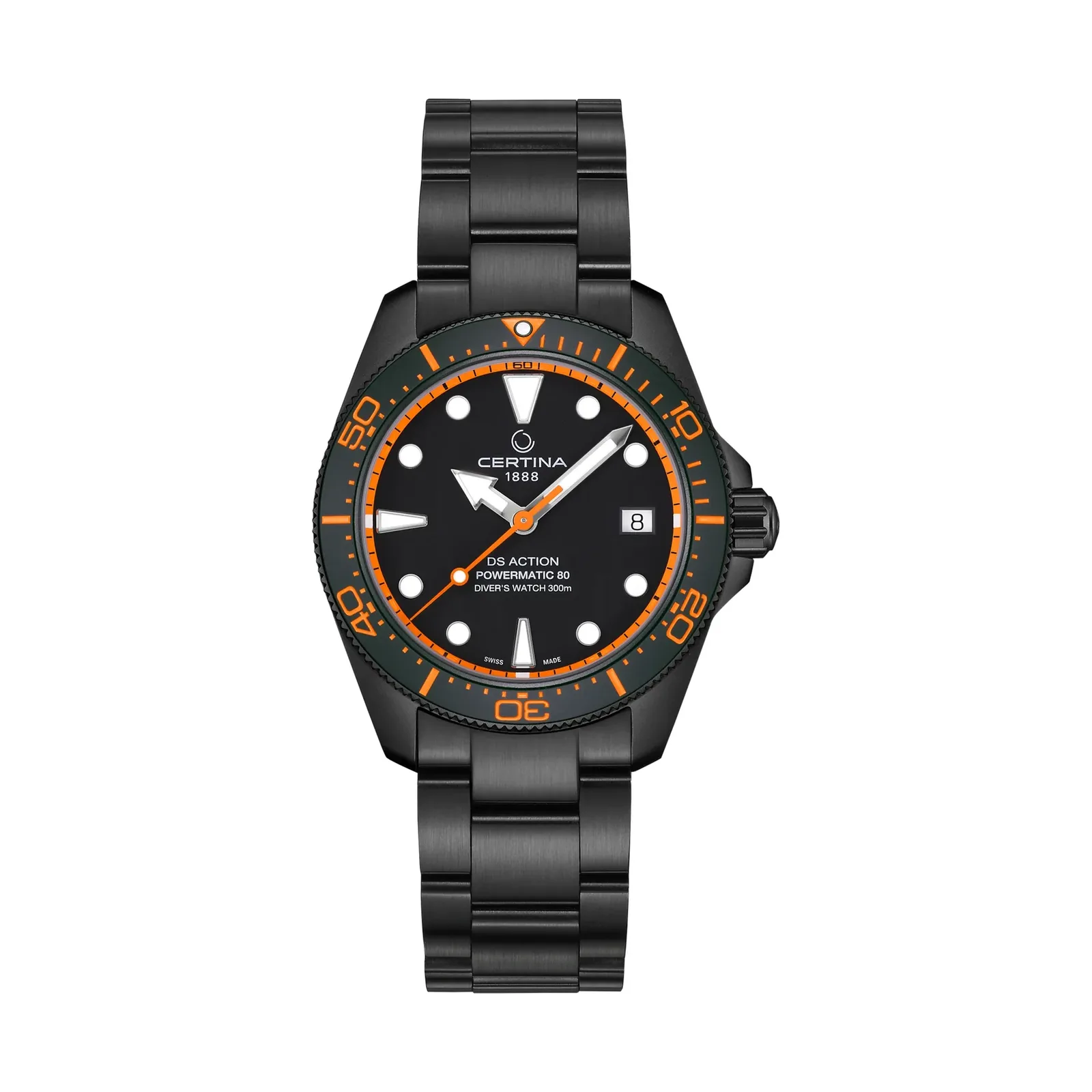 Certina DS Action Diver 38 mm Automatik Orange Herrenuhr C048.807.33.051.02