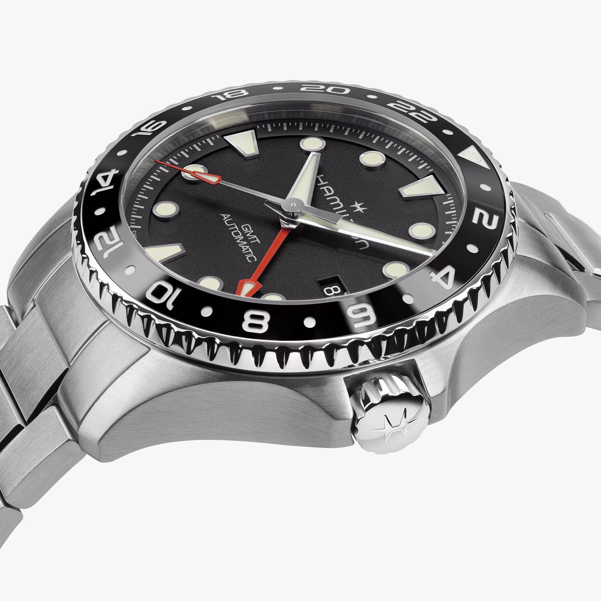 Hamilton KHAKI NAVY SCUBA AUTO Schwarz GMT 43 MM Herrenuhr H82555130