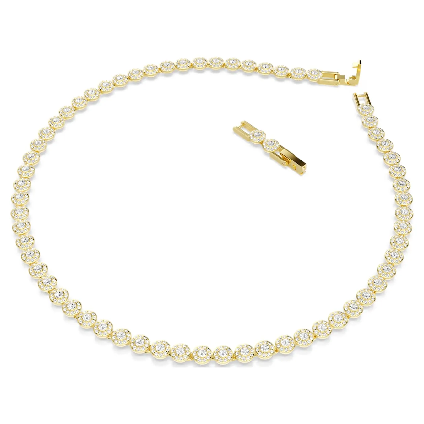Swarovski  Una Angelic Halskette Rundschliff, Klein, Weiß, Goldlegierungsschicht