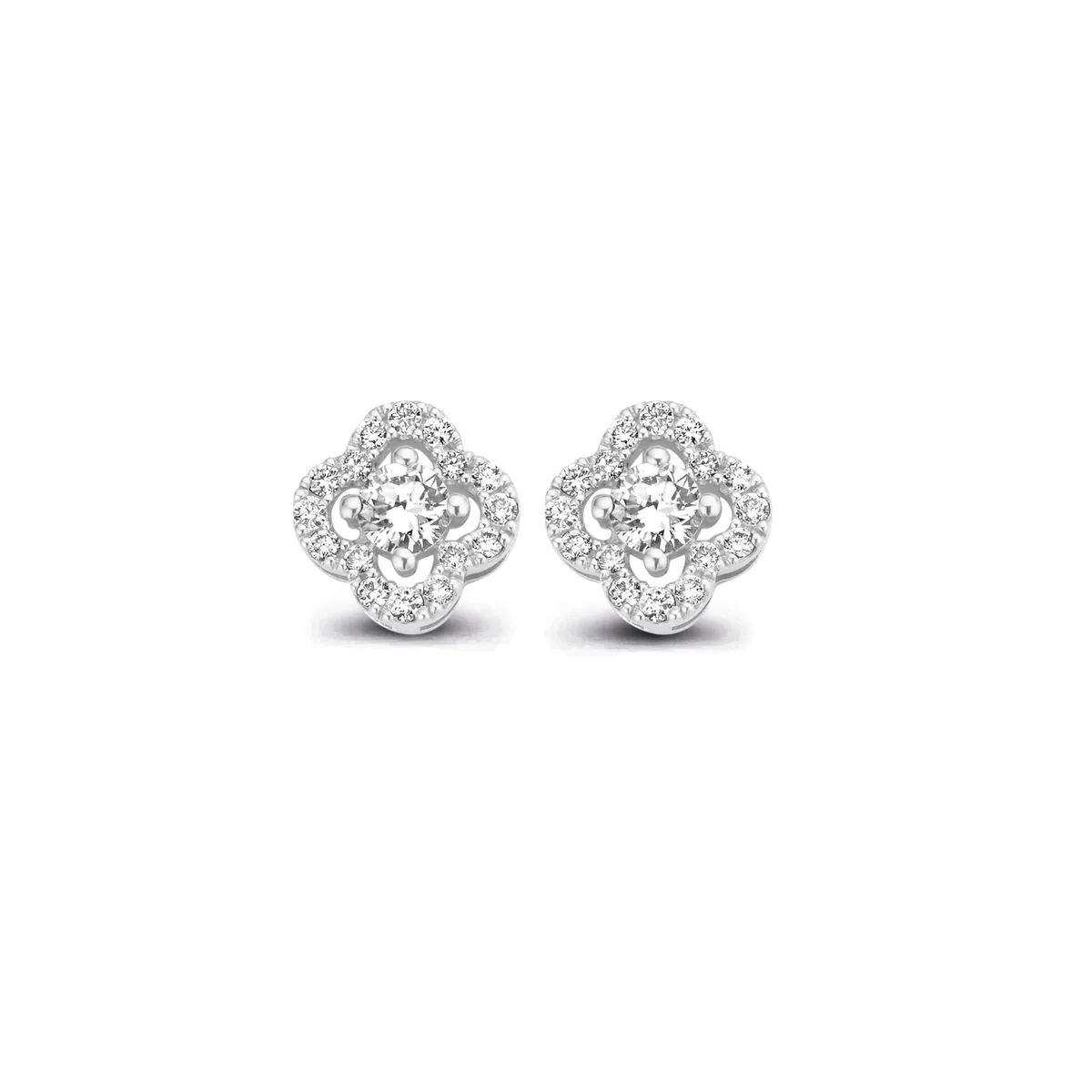 One More Salina Damen Ohrringe in 18 Karat Weißgold mit Diamanten 062777A