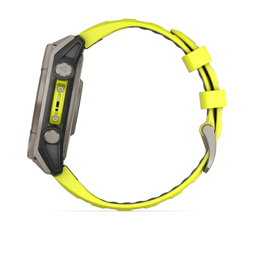 Garmin fēnix® 8 - 47 mm Solar Sapphire Graphit/Titanium Titan 010-02906-21 Set mit schwarzem Lederband