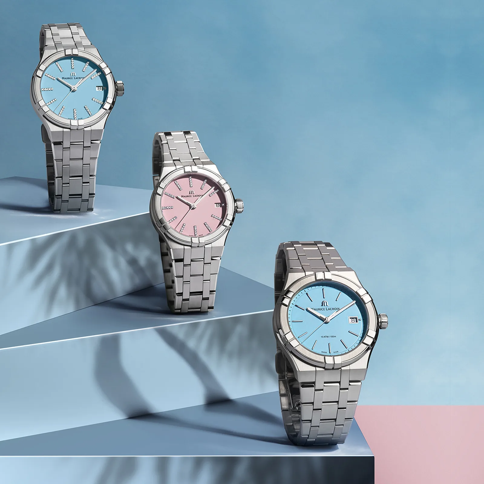 Maurice Lacroix Aikon Quartz Colours Edition Hellblau 35 mm Damenuhr AI1106-SS002-450-1