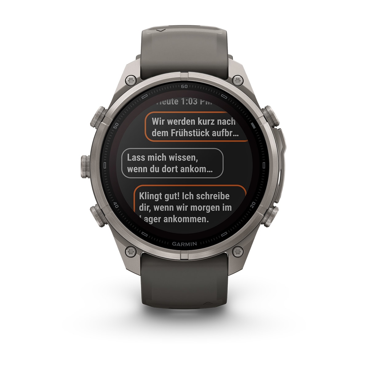 Garmin fēnix® 9 Pro inReach® Solar - 47 mm MIP Sapphire Titan mit Silikon-Armband Kieselgrau/Silbergrau 010-04338-01