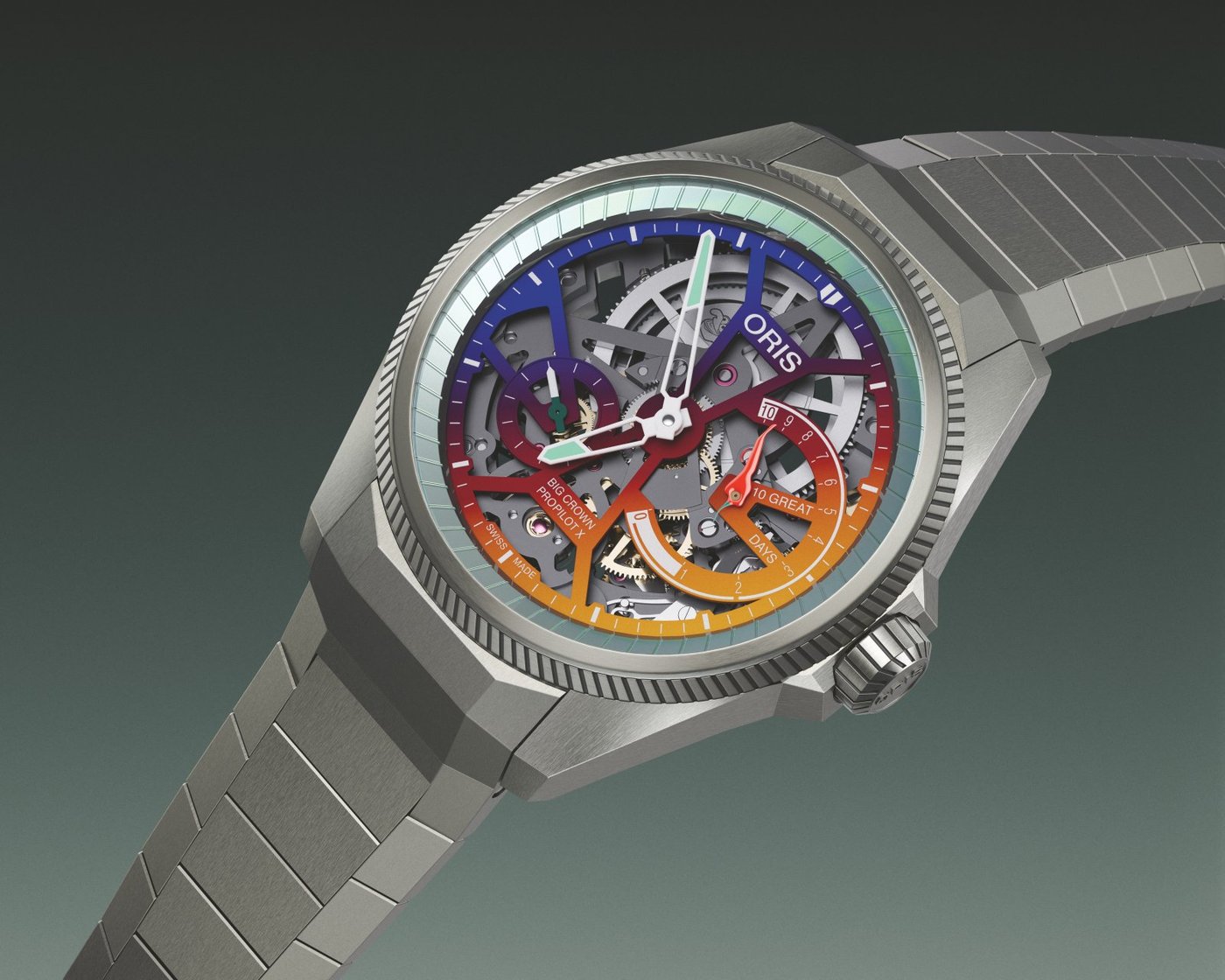 Oris ProPilot X Calibre 115 Gonzo Edition Skelett 44mm Titan Herrenuhr 01 115 7759 7180-Set