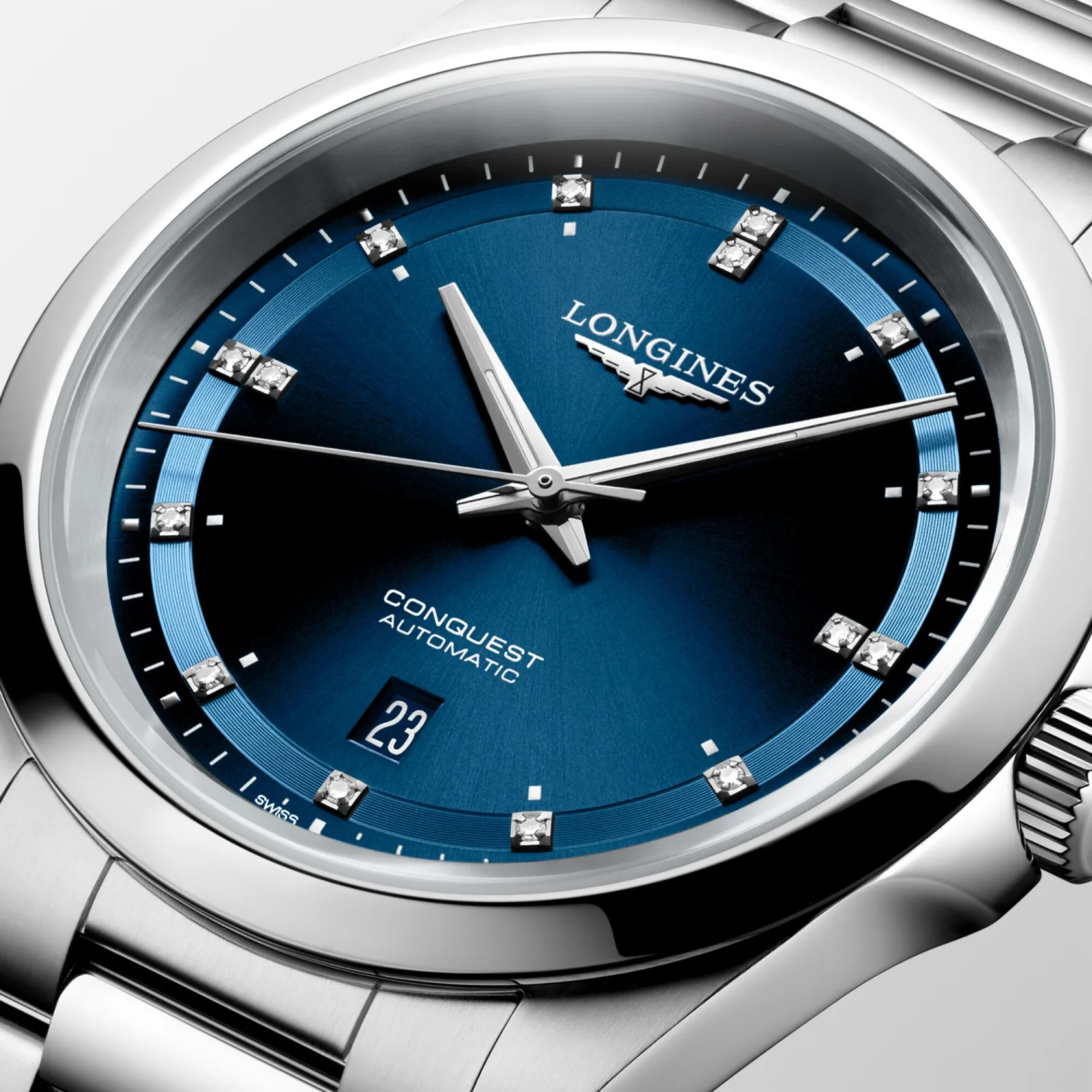 Longines Conquest Automatik 41 mm Edelstahlband Blau Herrenuhr L3.830.4.97.6