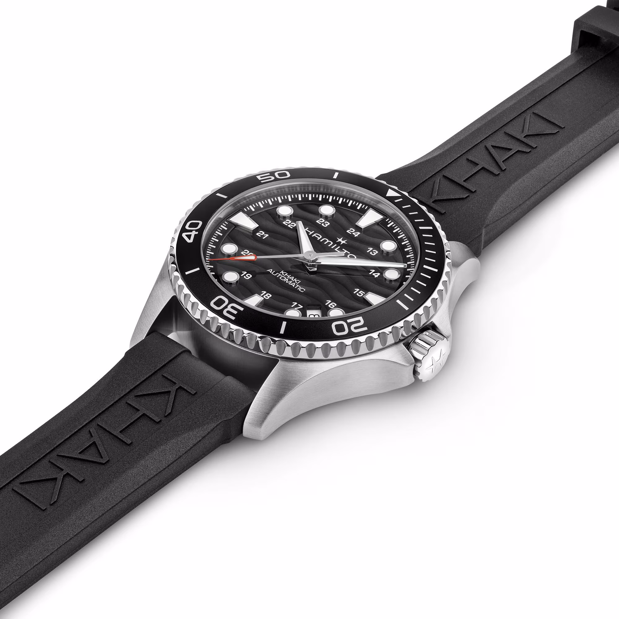 Hamilton KHAKI NAVY SCUBA AUTO Schwarz Kautschuk 40 MM Herrenuhr H82415330