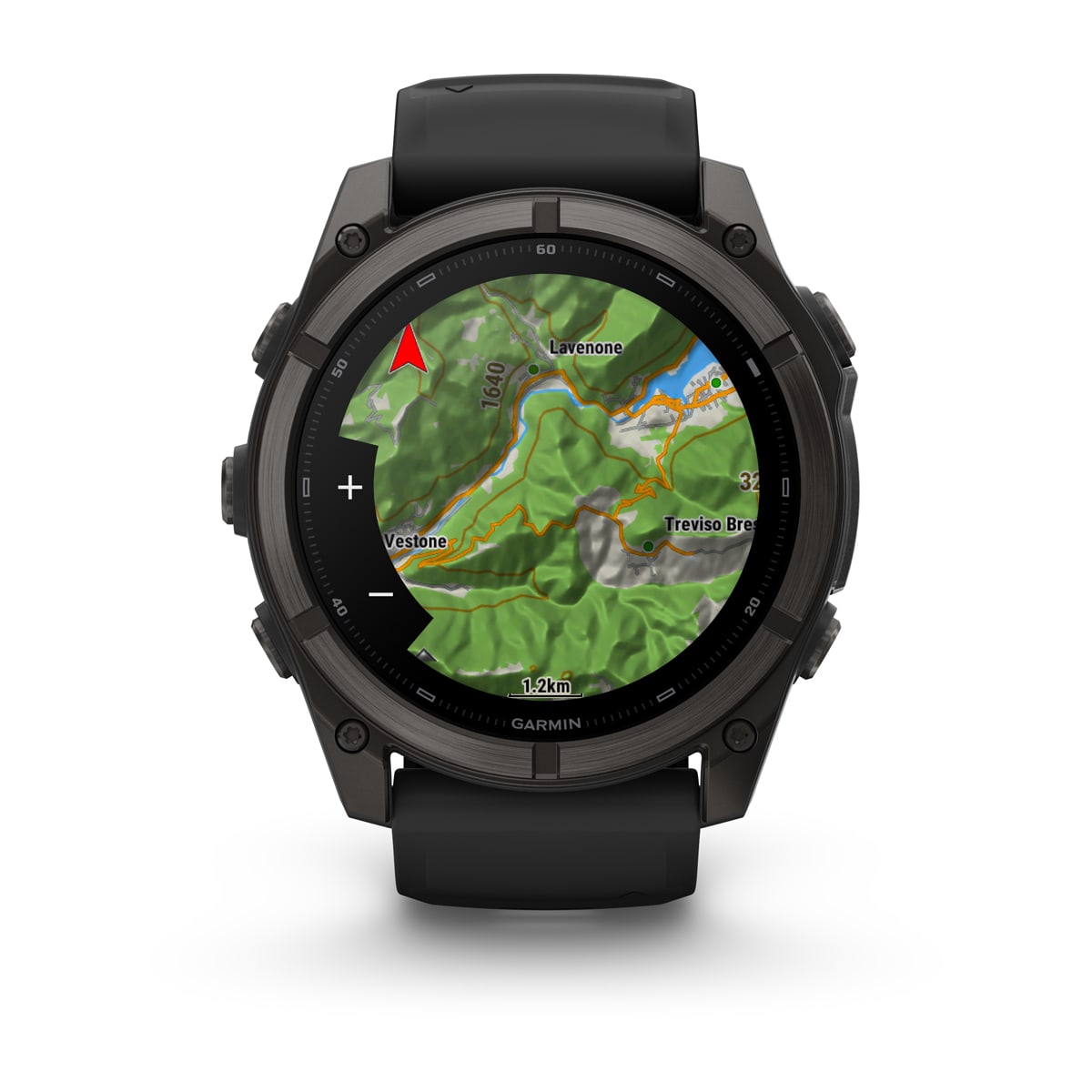 Garmin fēnix® 9 - 51 mm AMOLED Sapphire Schwarz/Carbongrau DLC Titan mit Silikon-Armband Schwarz 010-04763-11