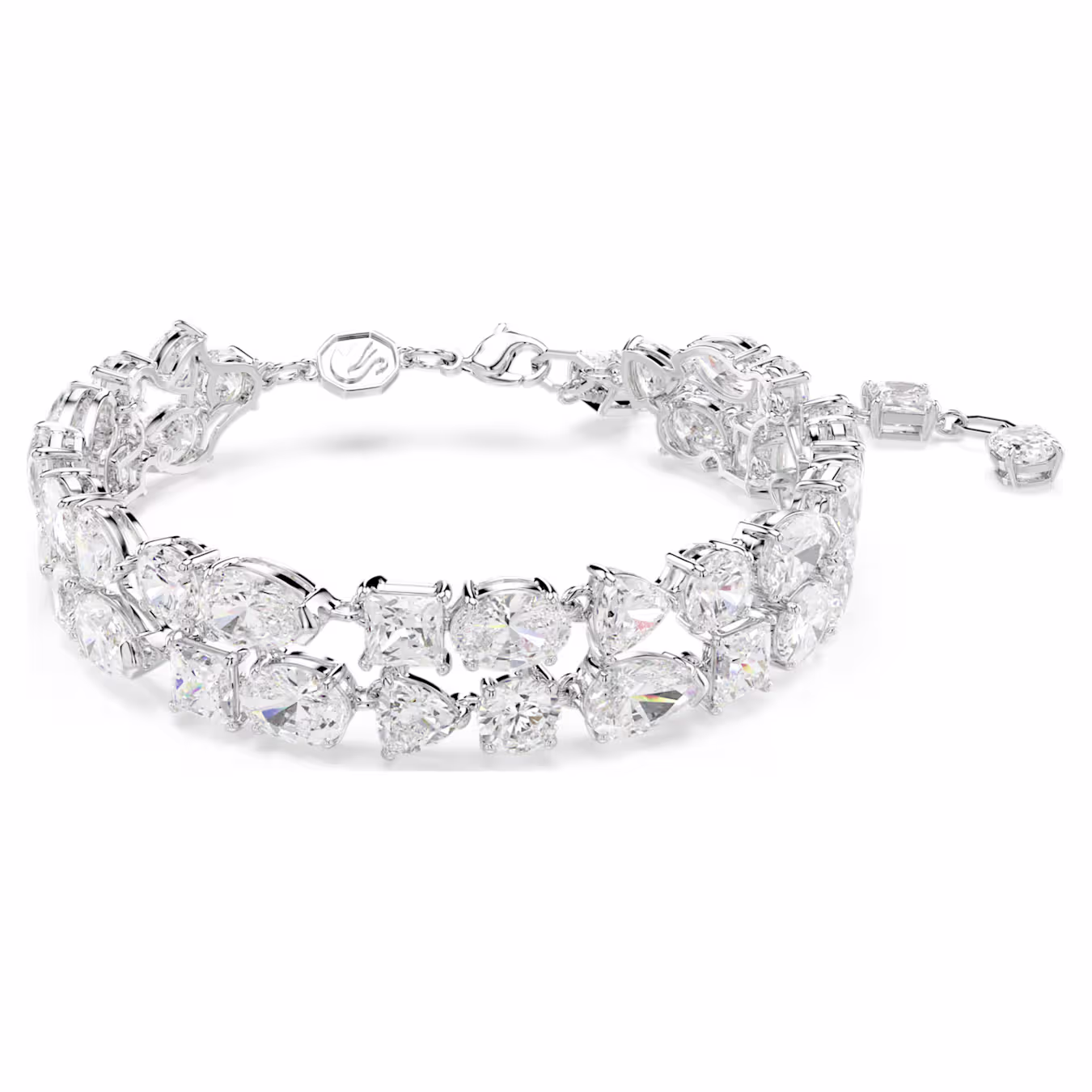 Swarovski  Mesmera Armband Verschiedene Schliffe, Weiß, Rhodiniert