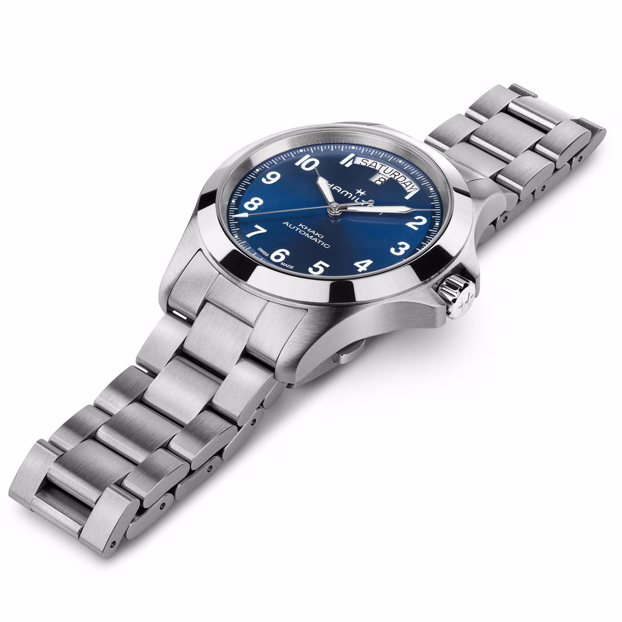 Hamilton Khaki Field King Day-Date 40 mm Blau, Edelstahl, Automatik Herrenuhr H64475140
