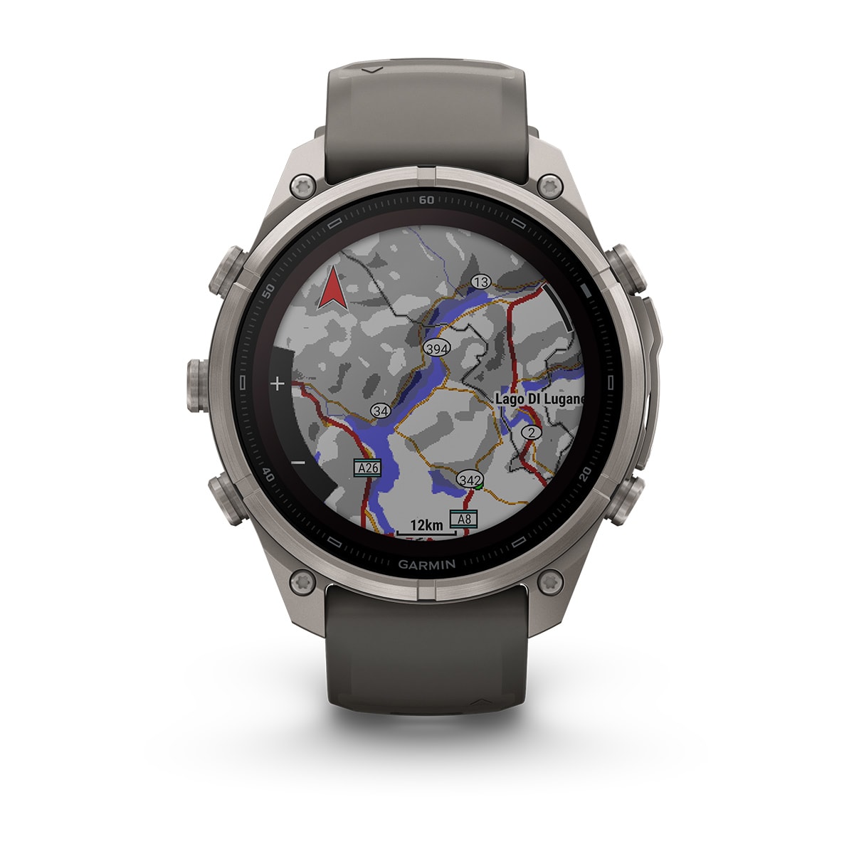 Garmin fēnix® 9 Pro inReach® Solar - 47 mm MIP Sapphire Titan mit Silikon-Armband Kieselgrau/Silbergrau 010-04338-01
