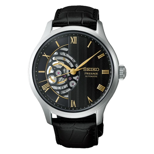 Seiko Presage Japanese Garden Skeleton Automatik Herrenuhr HCB008J1 Edelstahl Lederband schwarz