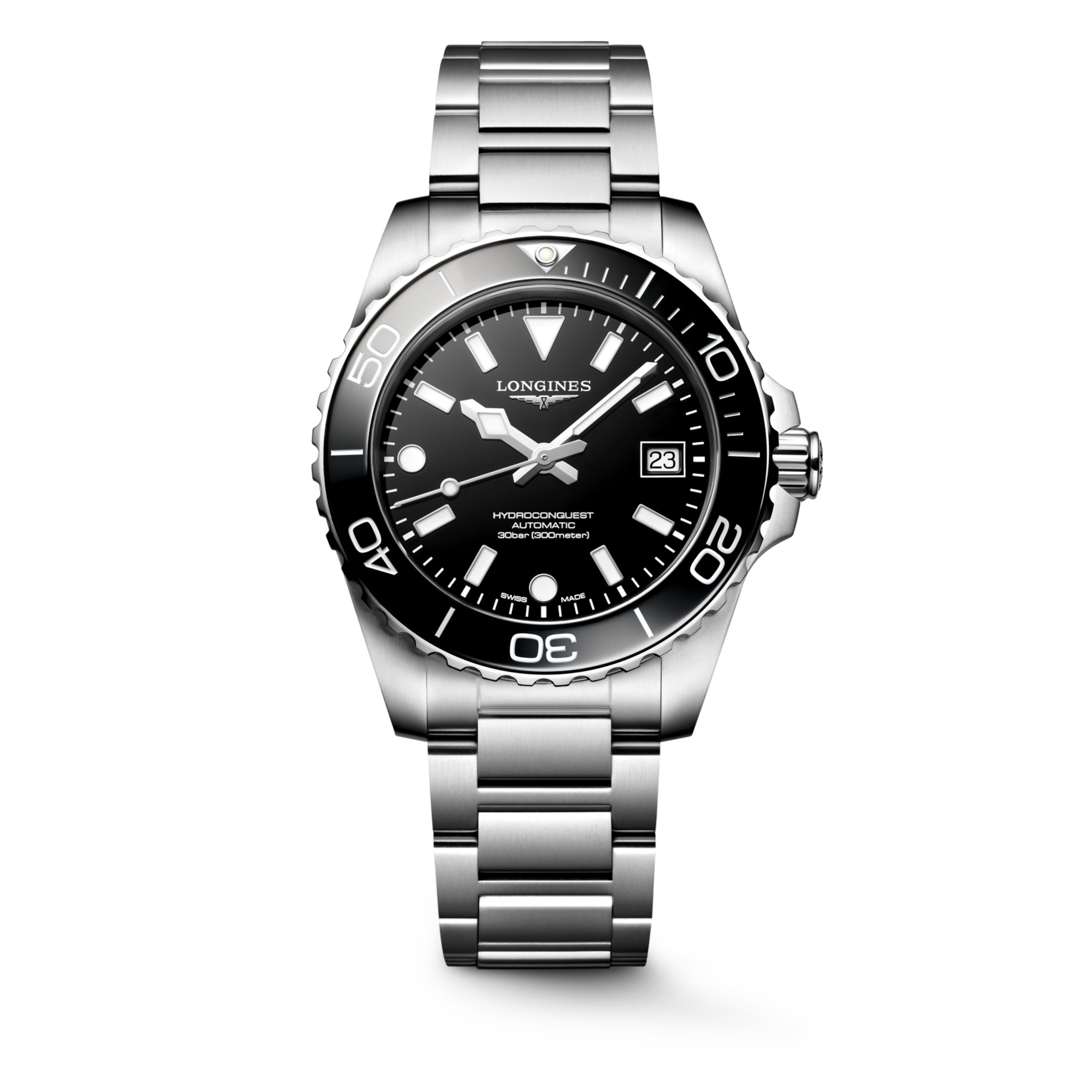 Longines Hydroconquest 39mm Automatik schwarz Herrenuhr L3.779.4.56.6
