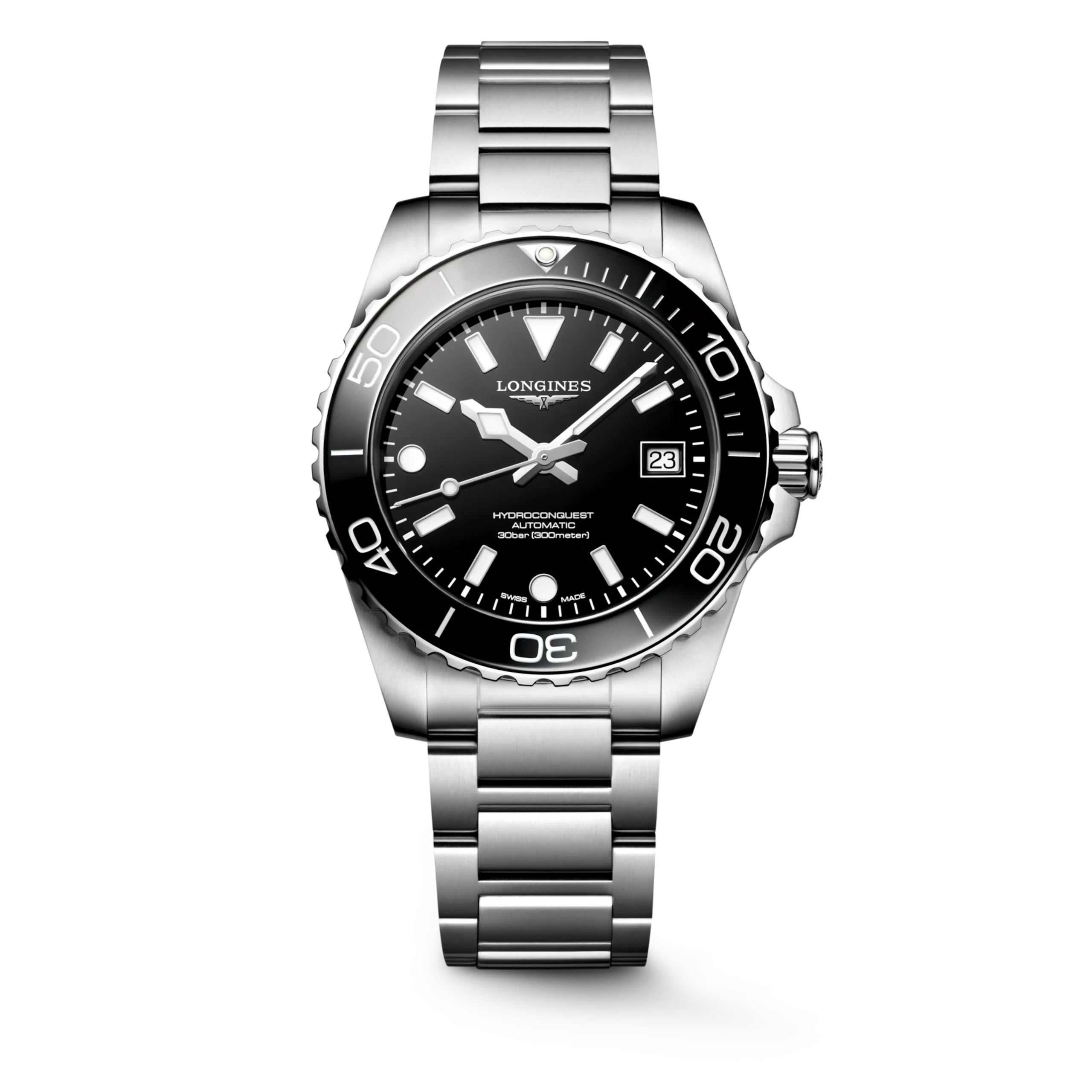 Longines Hydroconquest 39mm Automatik schwarz Herrenuhr L3.779.4.56.6