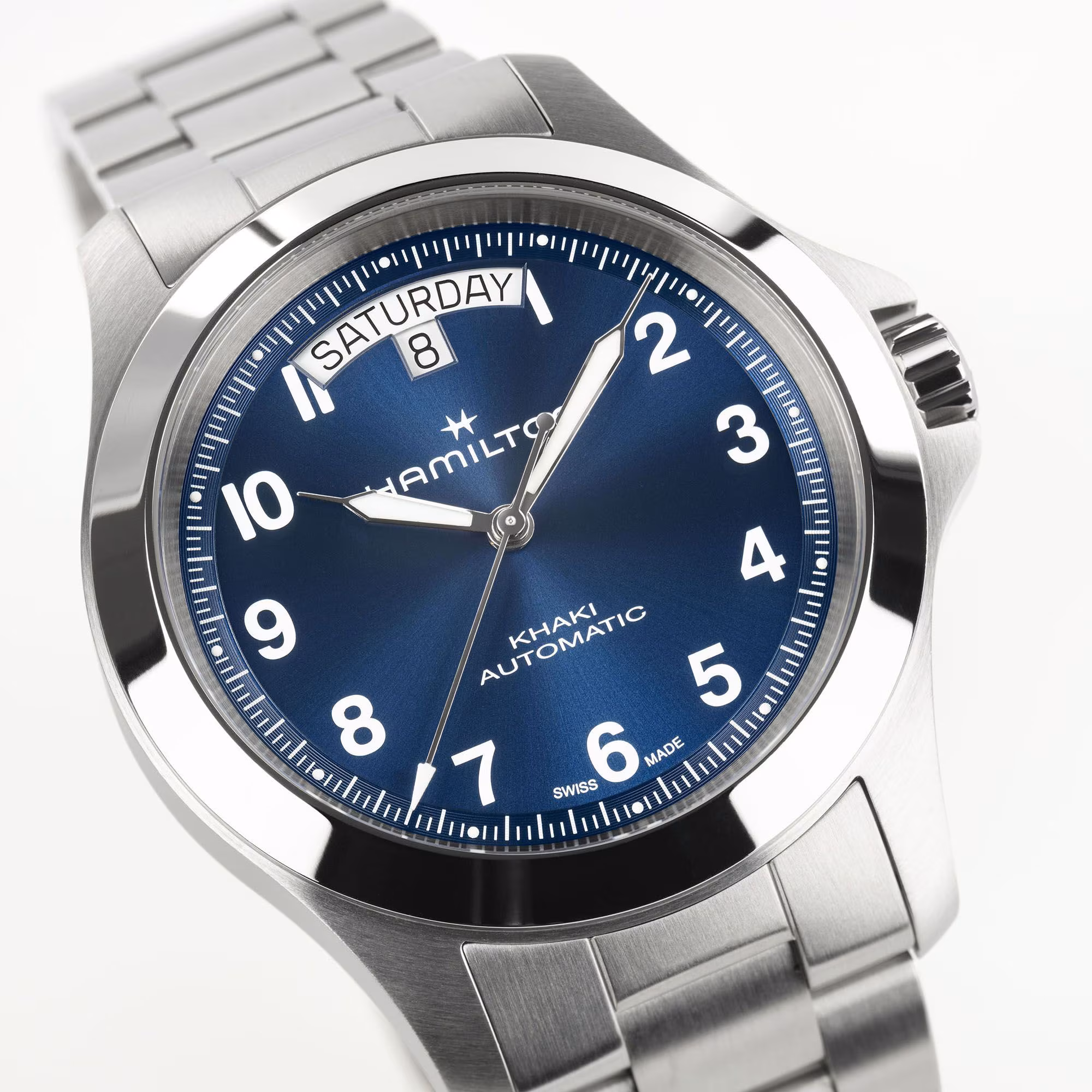 Hamilton Khaki Field King Day-Date 40 mm Blau, Edelstahl, Automatik Herrenuhr H64475140
