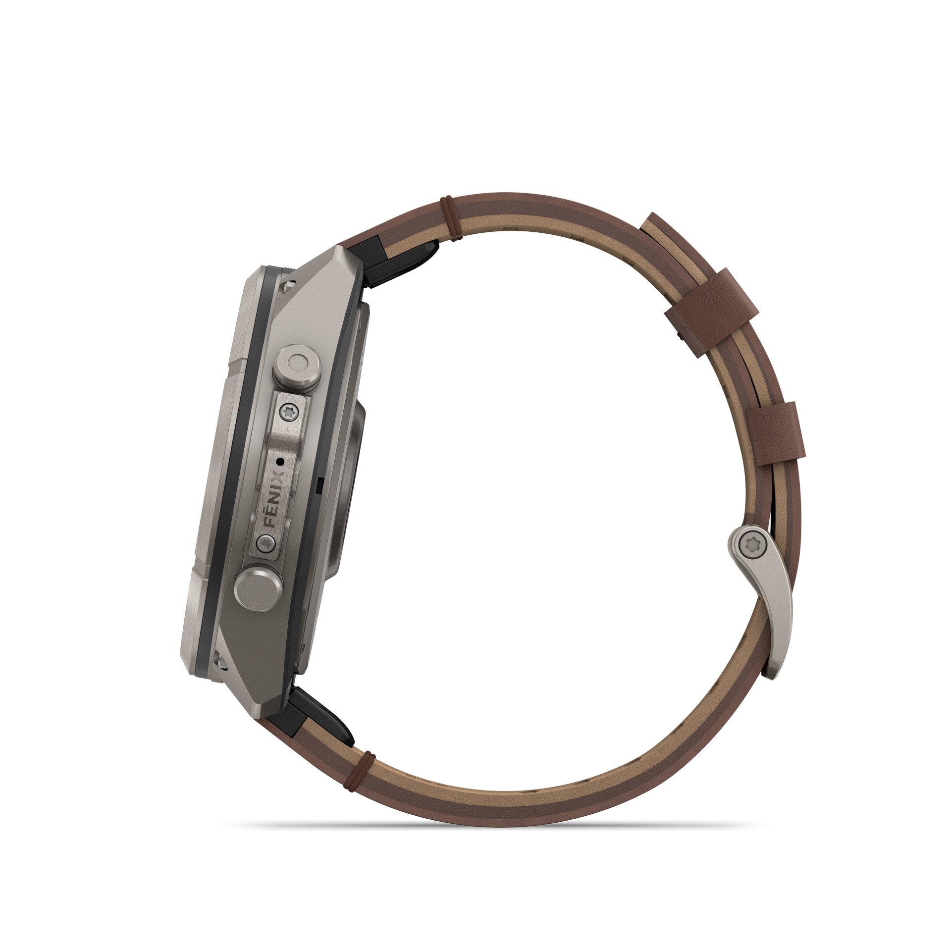 Garmin fēnix® 9 Pro inReach® - 51 mm AMOLED Sapphire Titan mit Leder-Armband Walnuss und Silikon-Armband Kieselgrau/Silbergrau 010-04337-41