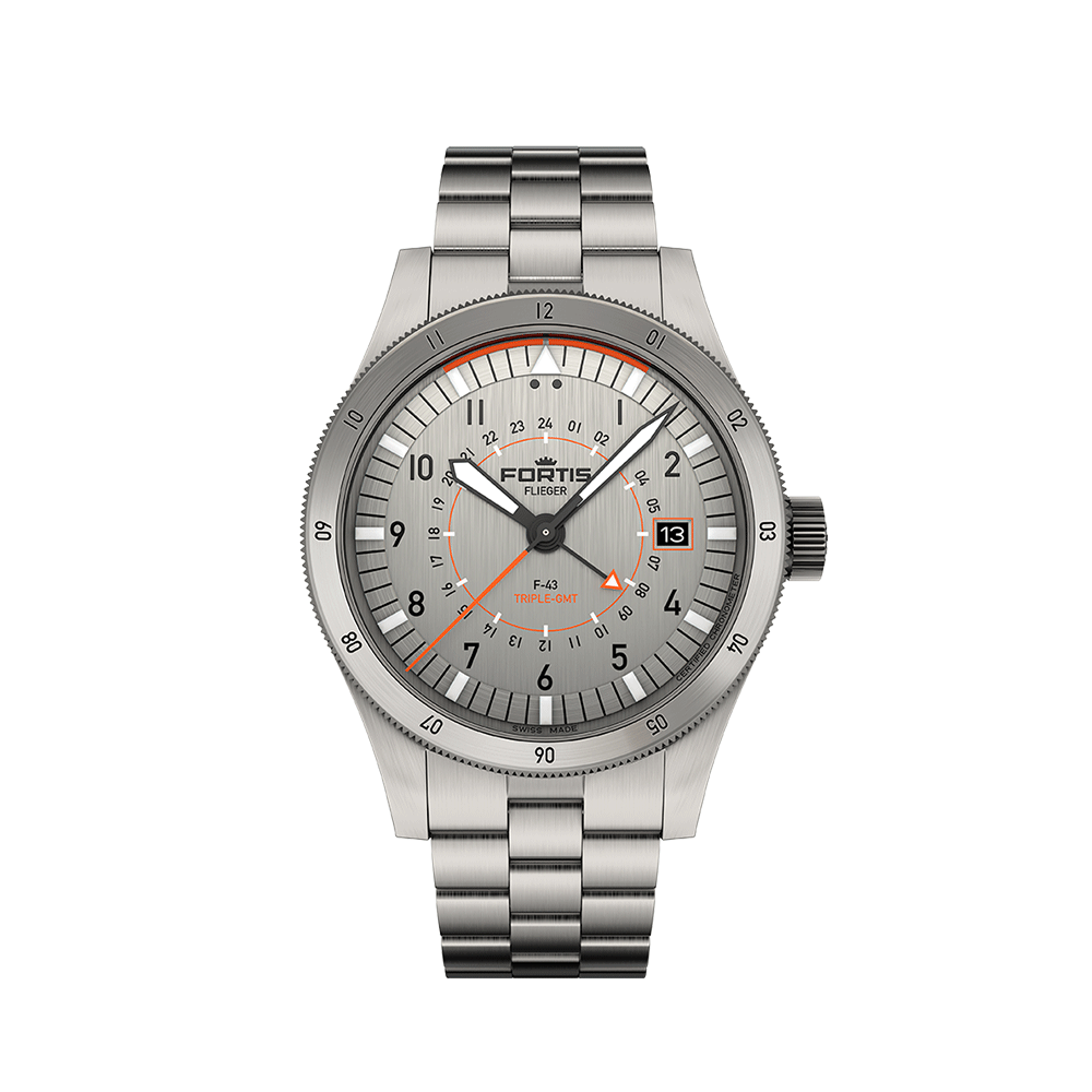 Fortis FLIEGER F-43 Triple-GMT Titanium Herrenuhr F4260002