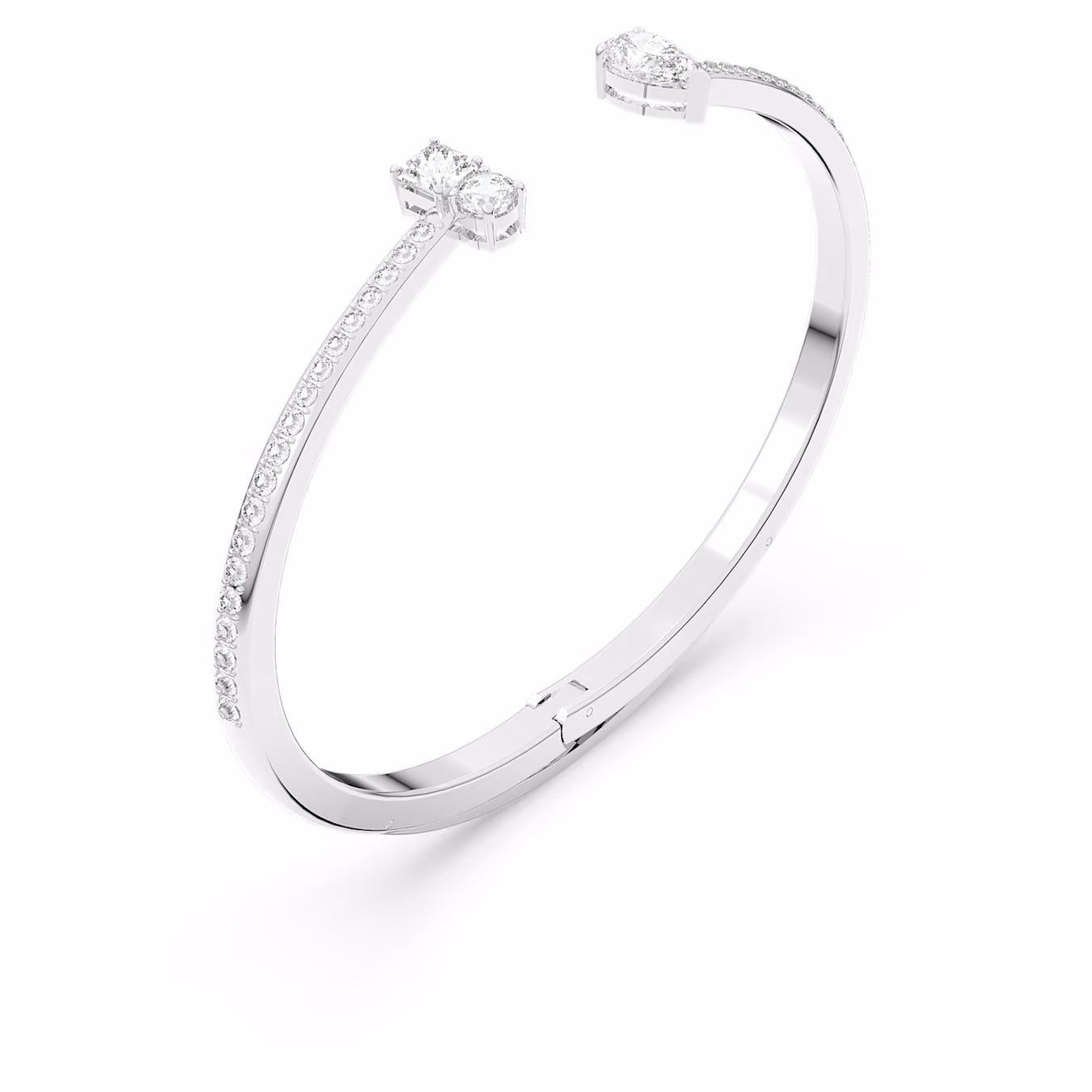 Swarovski  Mesmera Armreif Verschiedene Schliffe, Weiß, Rhodiniert