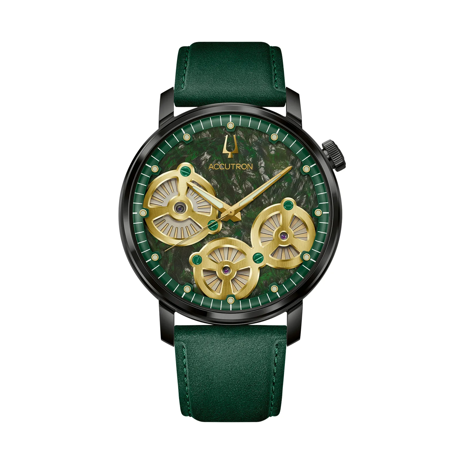 Bulova Accutron Spaceview Evolution Forged Carbon Grün Herrenuhr 28A210
