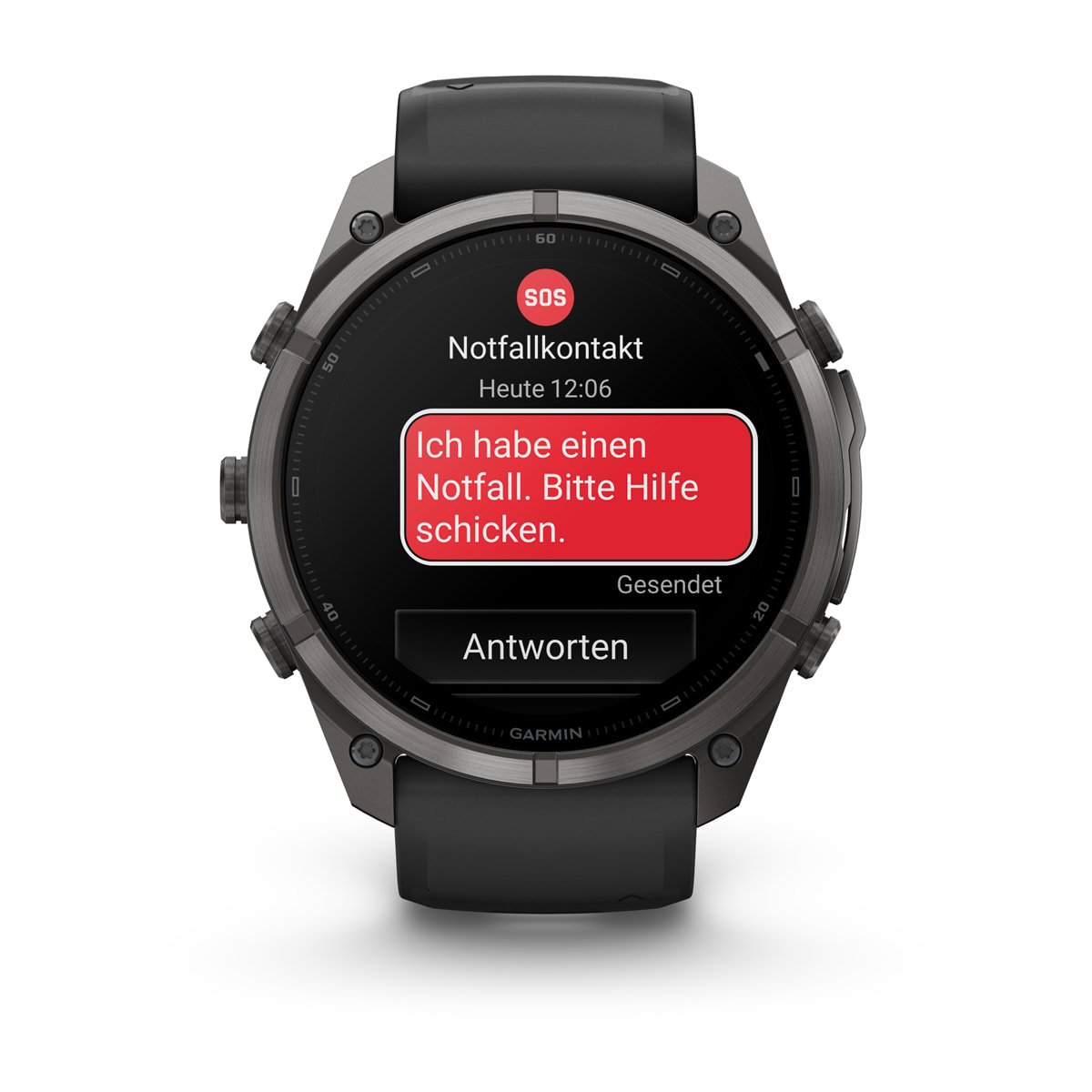 Garmin fēnix® 9 Pro inReach® - 51 mm AMOLED Sapphire Carbongrau DLC Titan mit Silikon-Armband Schwarz/Kieselgrau 010-04337-11