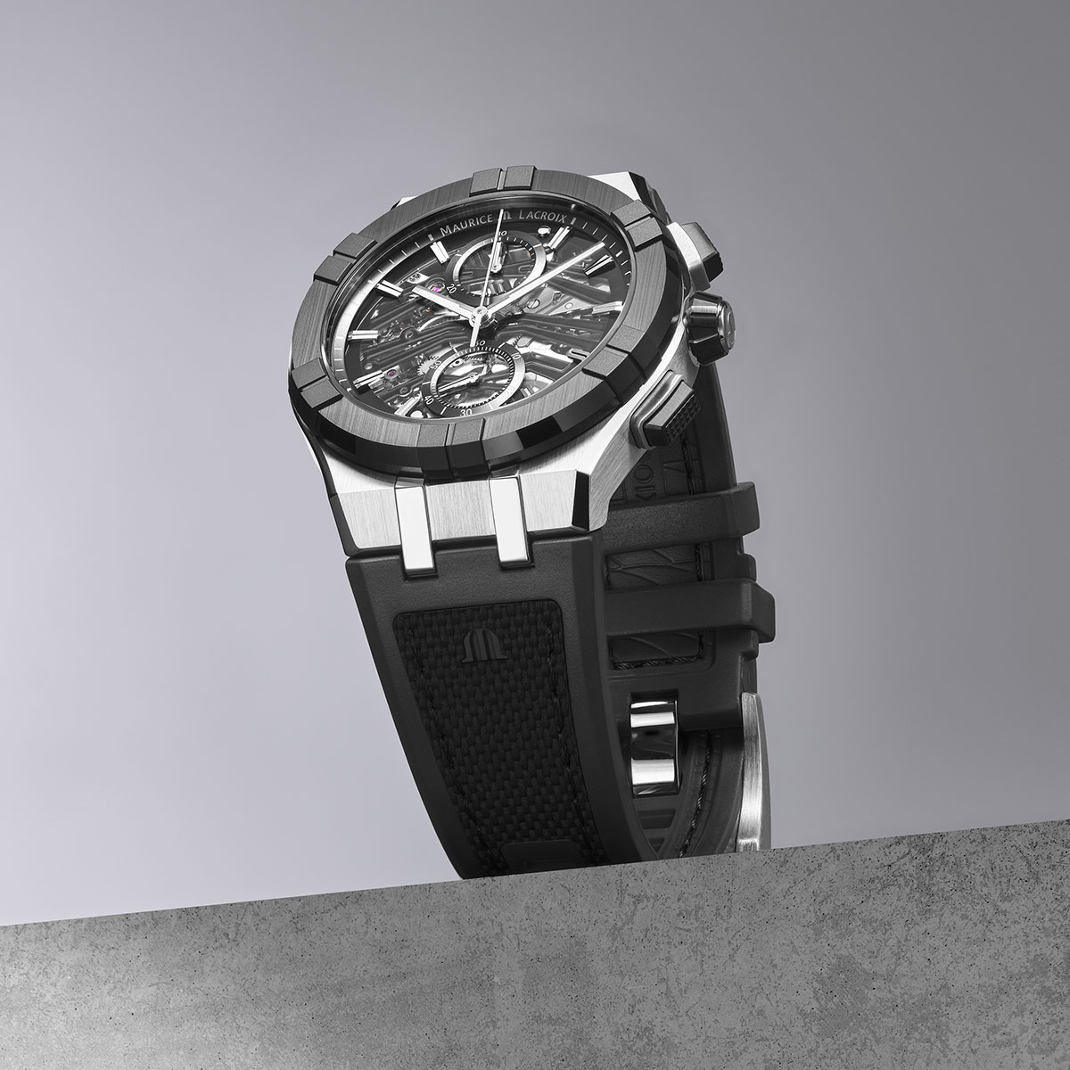 Maurice Lacroix AIKONIC AUTOMATIC CHRONOGRAPH SKELETON Herrenuhr AC8018-SSL20-030-2
