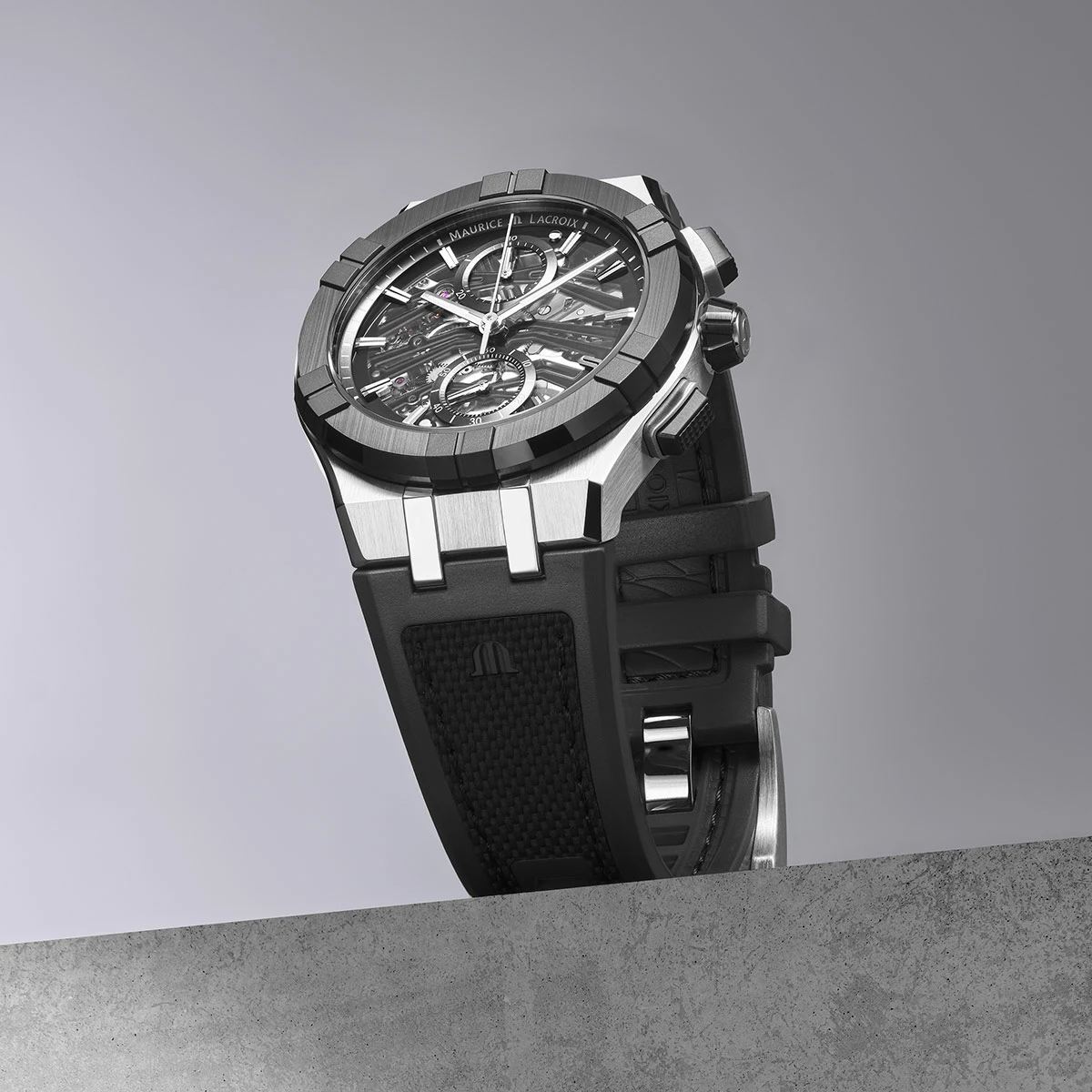 Maurice Lacroix AIKONIC AUTOMATIC CHRONOGRAPH SKELETON Herrenuhr AC8018-SSL20-030-2