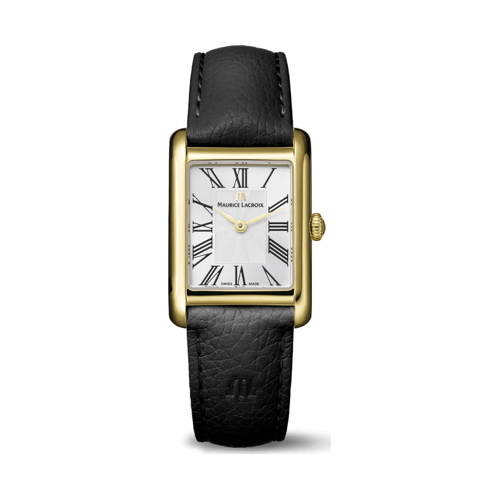 Maurice Lacroix Fiaba Square 24 x 34 mm Quarz Gelbgold-PVD Lederarmband Damenuhr FA1205-PVY01-110-2