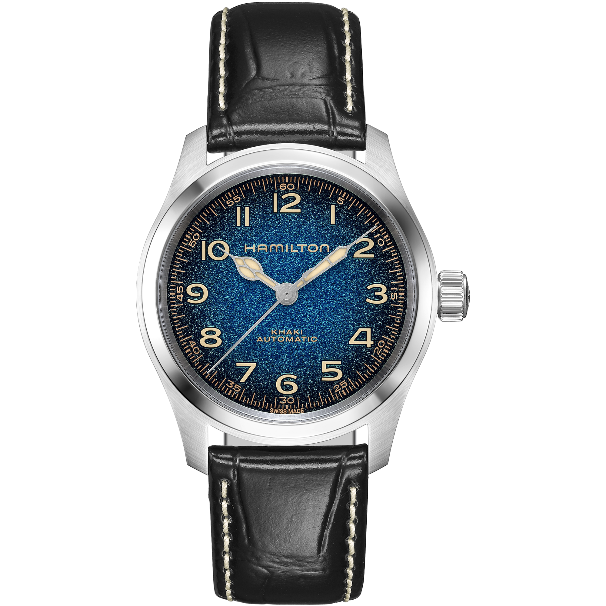 Hamilton Khaki Field Murph Automatik Blau Lederband Herrenuhr H70405740