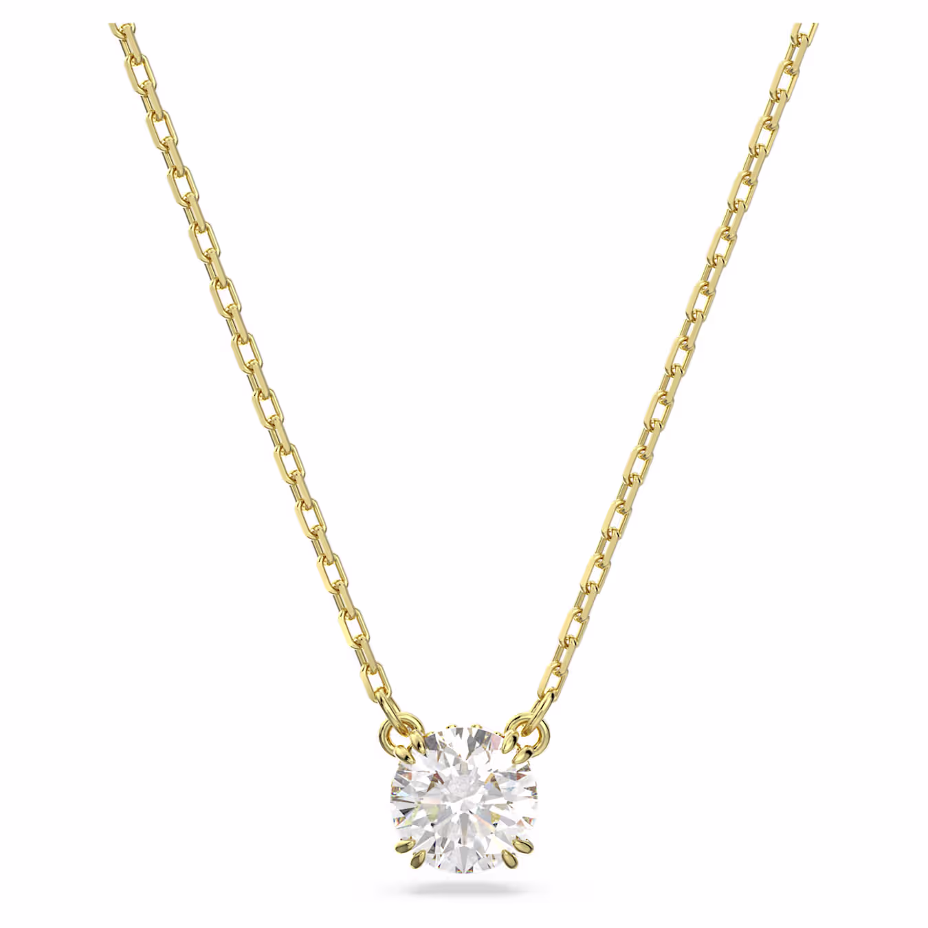 Swarovski  Stilla Anhänger Rundschliff, Weiß, 18k vergoldet
