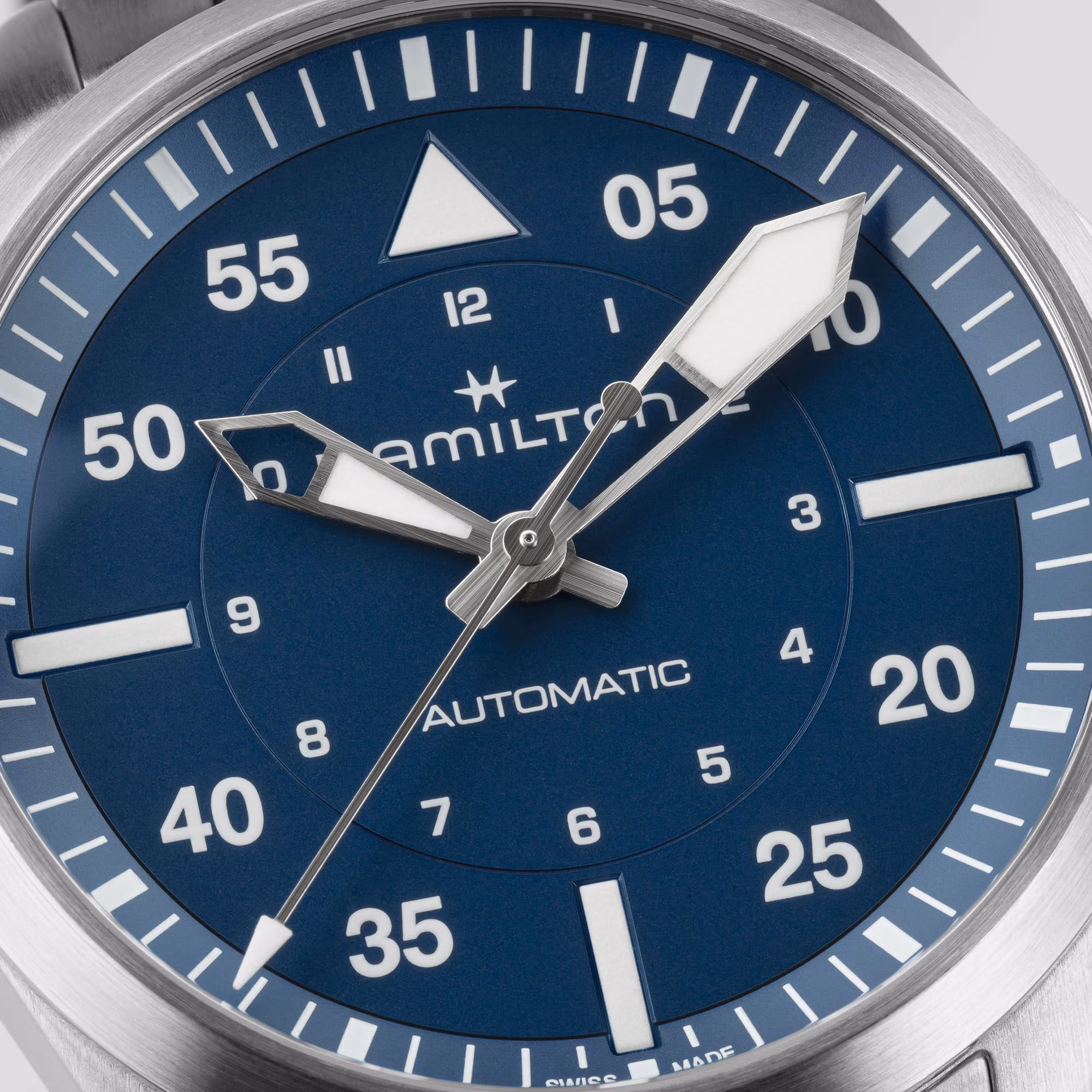 Hamilton Khaki Aviation Pilot Auto 39mm Edelstahl, Saphirglas, Blau Herrenuhr H76305140