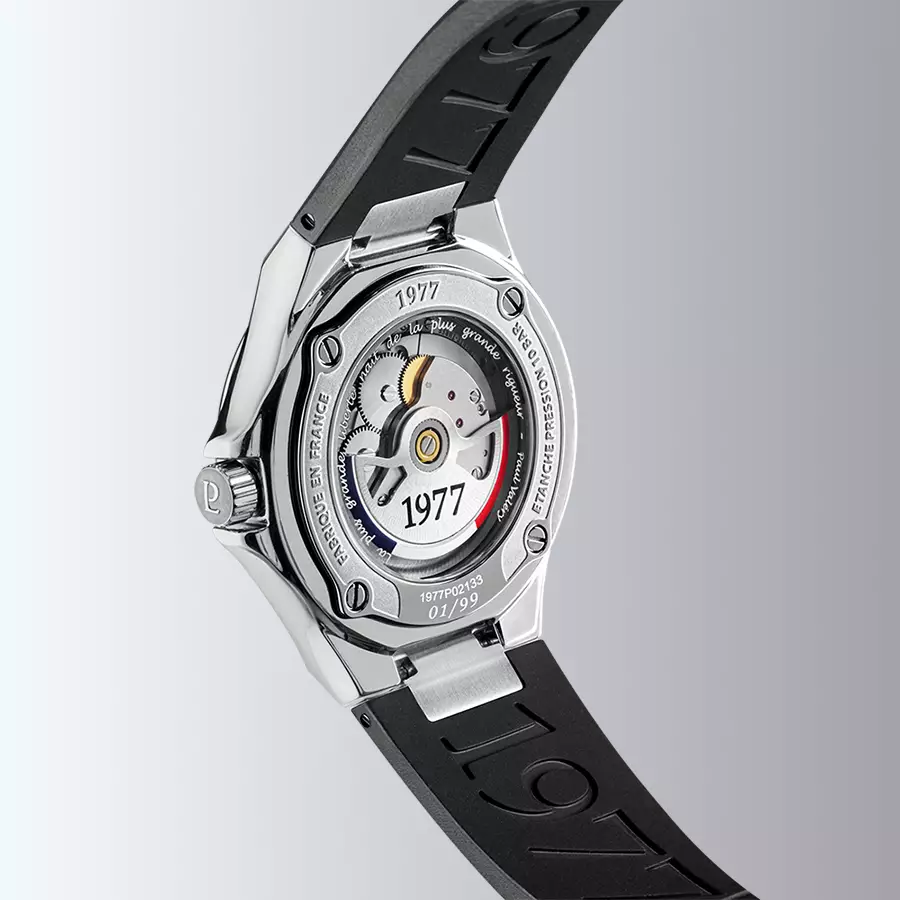 1977 ARSENE Automatique, 41 MM, Cadran Noir, Bracelet Caoutchouc FKM Noir Herrenuhr 1977P02133
