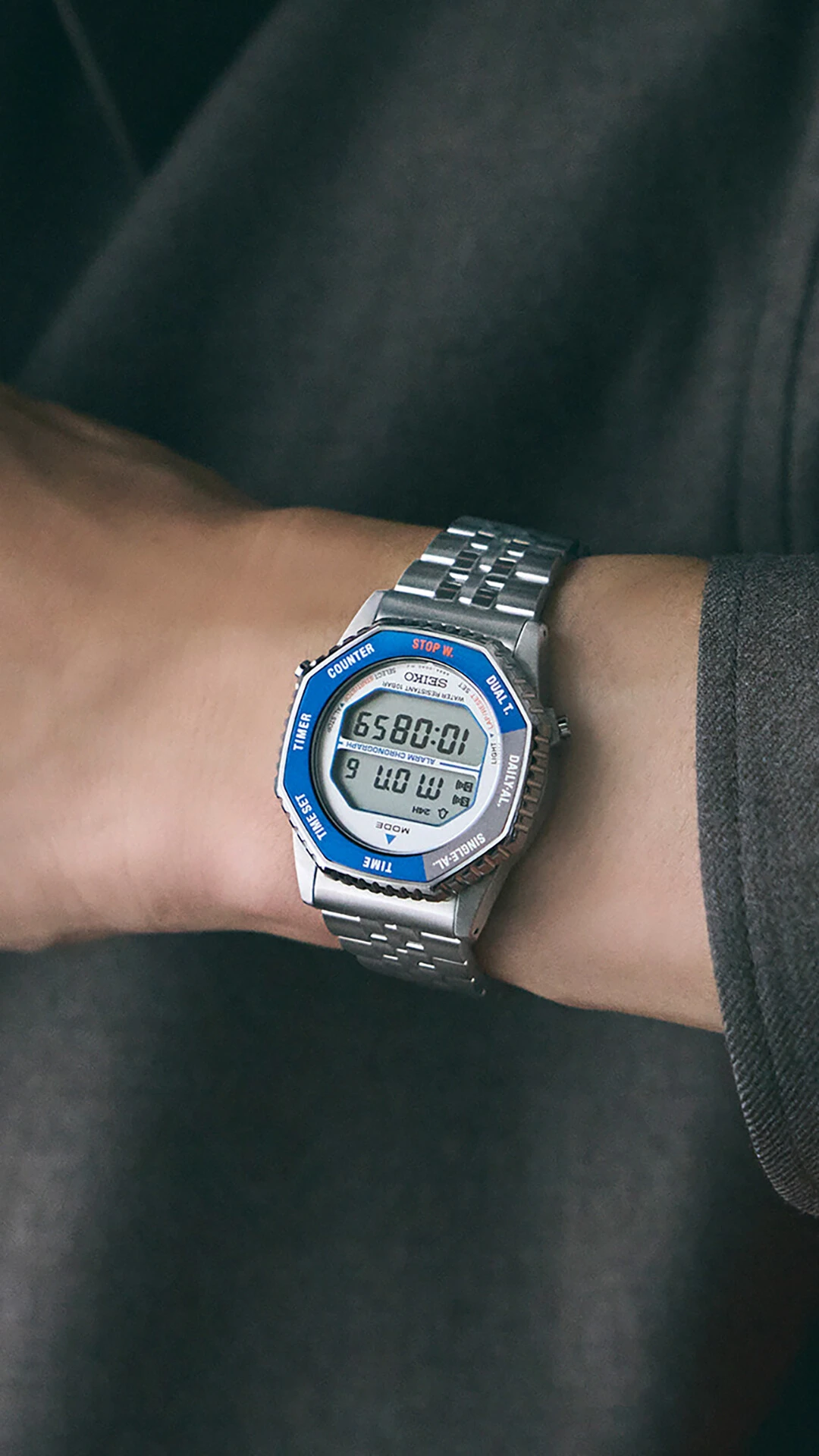 Seiko Klassik Digital Chronograph, Herrenuhr SMGG21P1