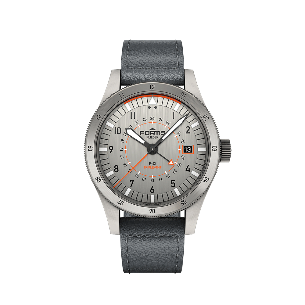 Fortis FLIEGER F-43 Triple-GMT Titanium Herrenuhr F4260003