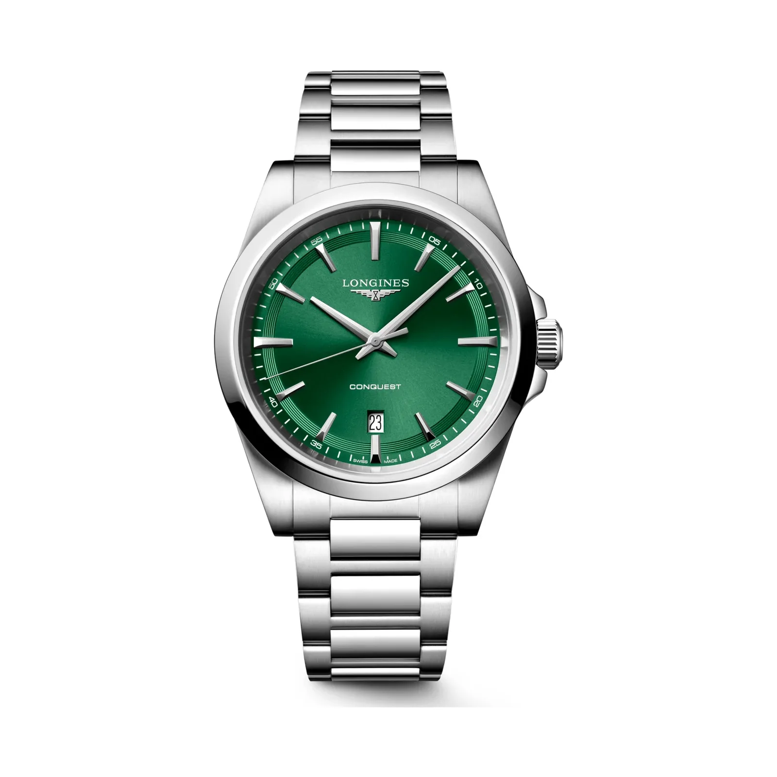 Longines Conquest Grün Edelstahlband 41 mm Herrenuhr L3.860.4.09.6
